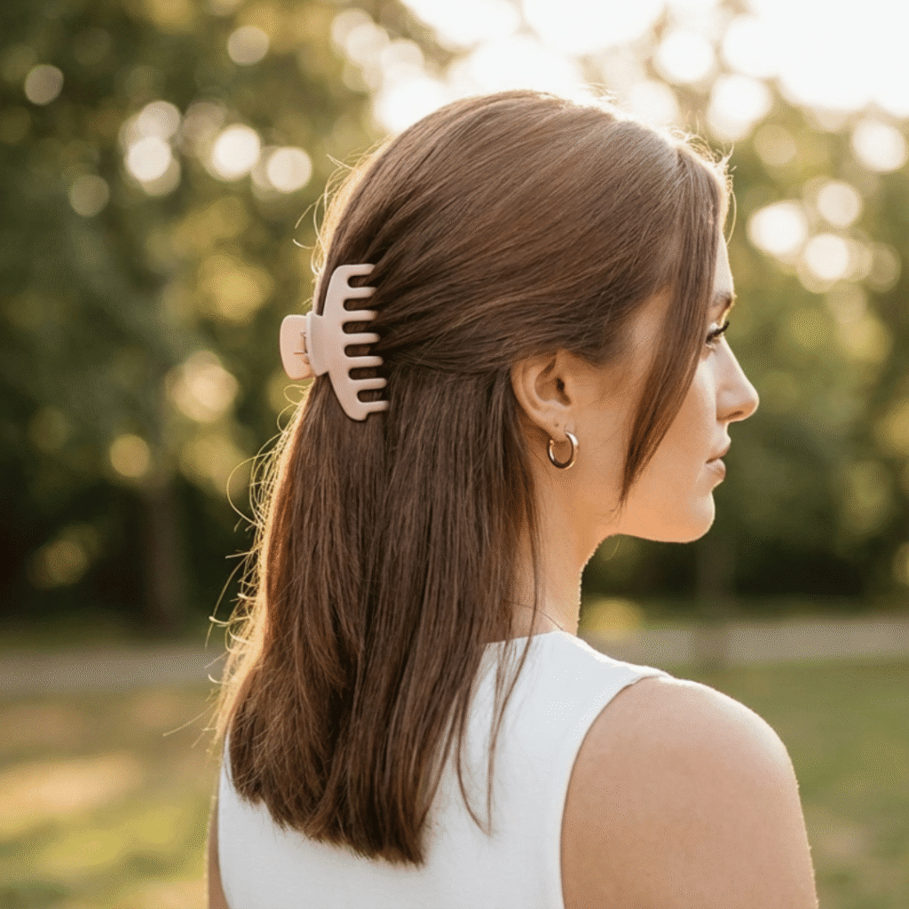 Outdoor Half-Up Casual Clip Look (Active Lifestyle Version)