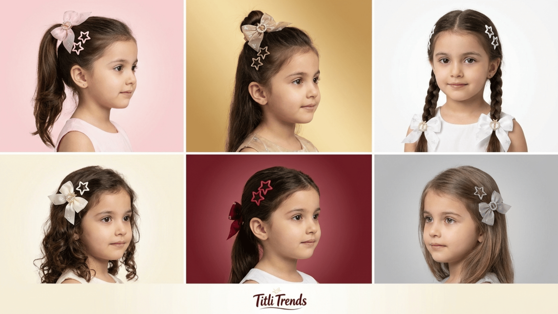 2 Piece Girls Organza Bow Hair Clip Set with Crystal Buckle & Star Snap Clips – Elegant Kids Hair Accessories