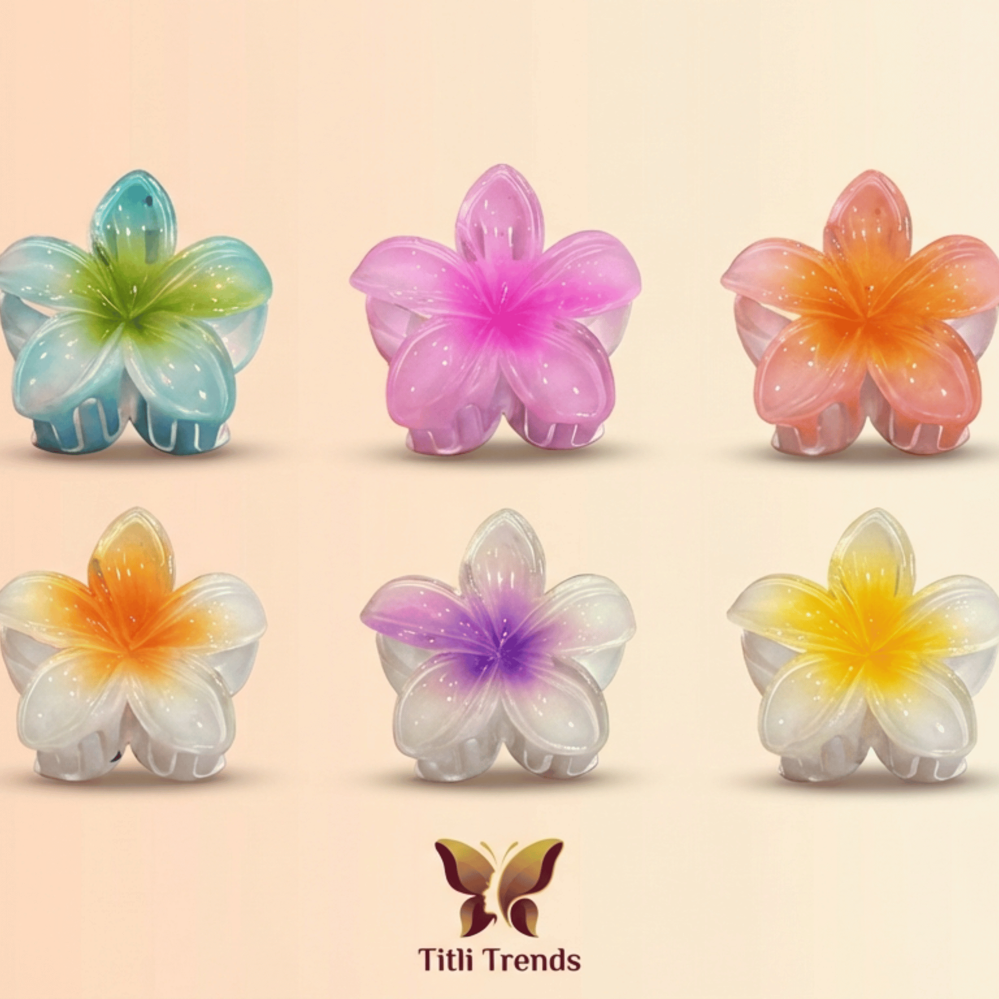 Aurora Bloom Floral Acrylic Hair Claw Clip Premium Flower Hair Clip for Women & Girls - Image 2