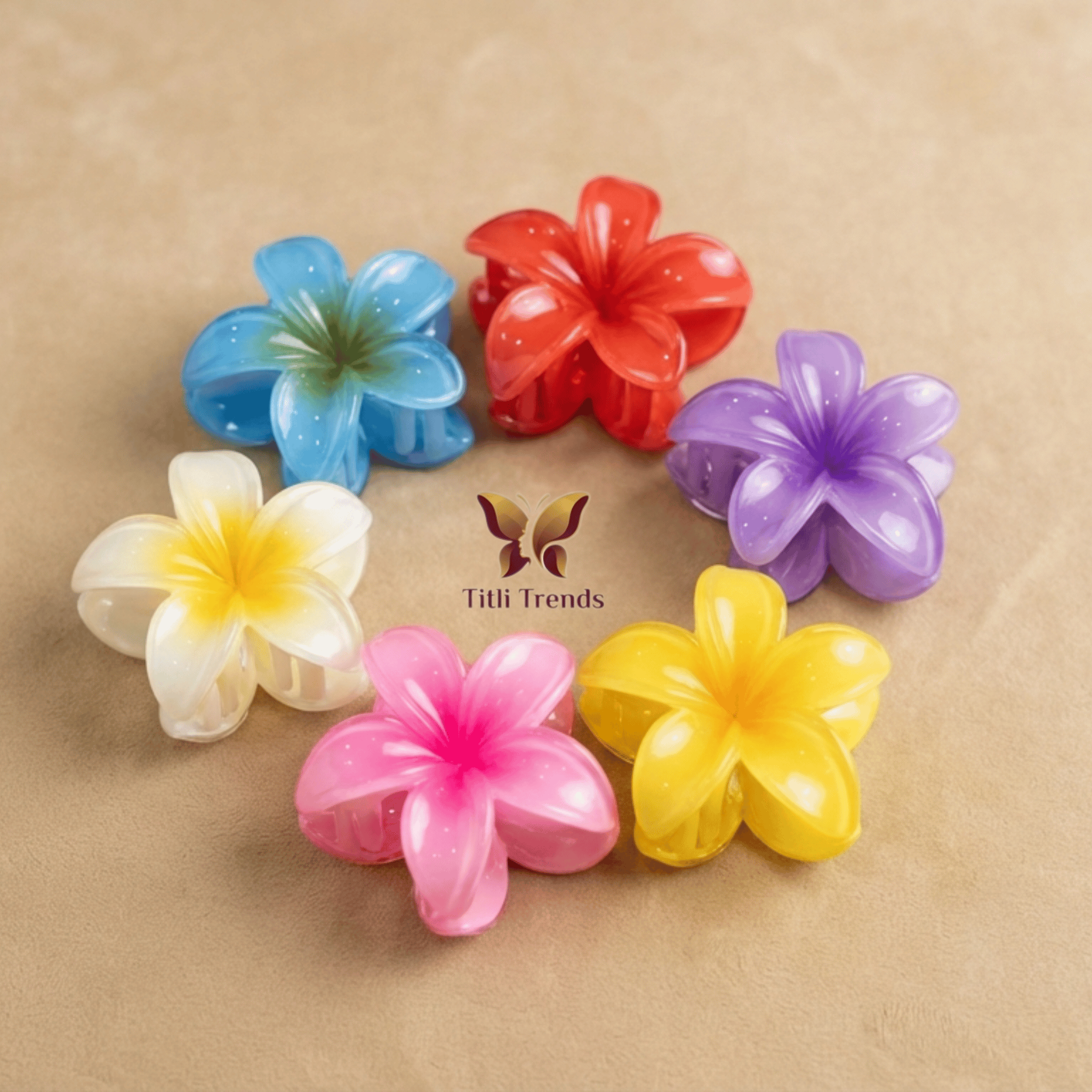 Aurora Bloom Floral Acrylic Hair Claw Clip Premium Flower Hair Clip for Women & Girls