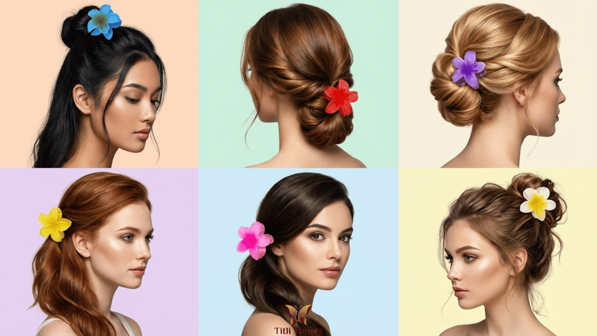 Aurora Bloom Floral Acrylic Hair Claw Clip Premium Flower Hair Clip for Women & Girls - Image 19