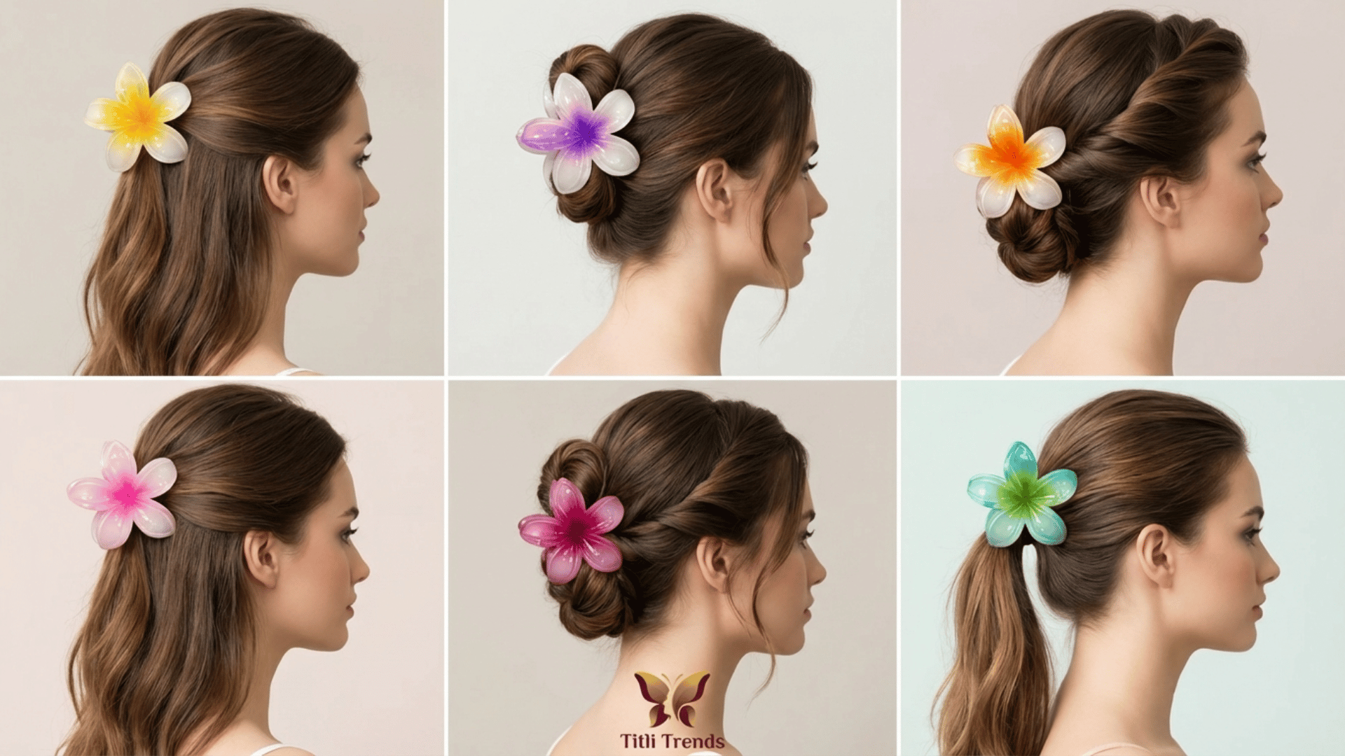 Aurora Bloom Floral Acrylic Hair Claw Clip Premium Flower Hair Clip for Women & Girls - Image 20