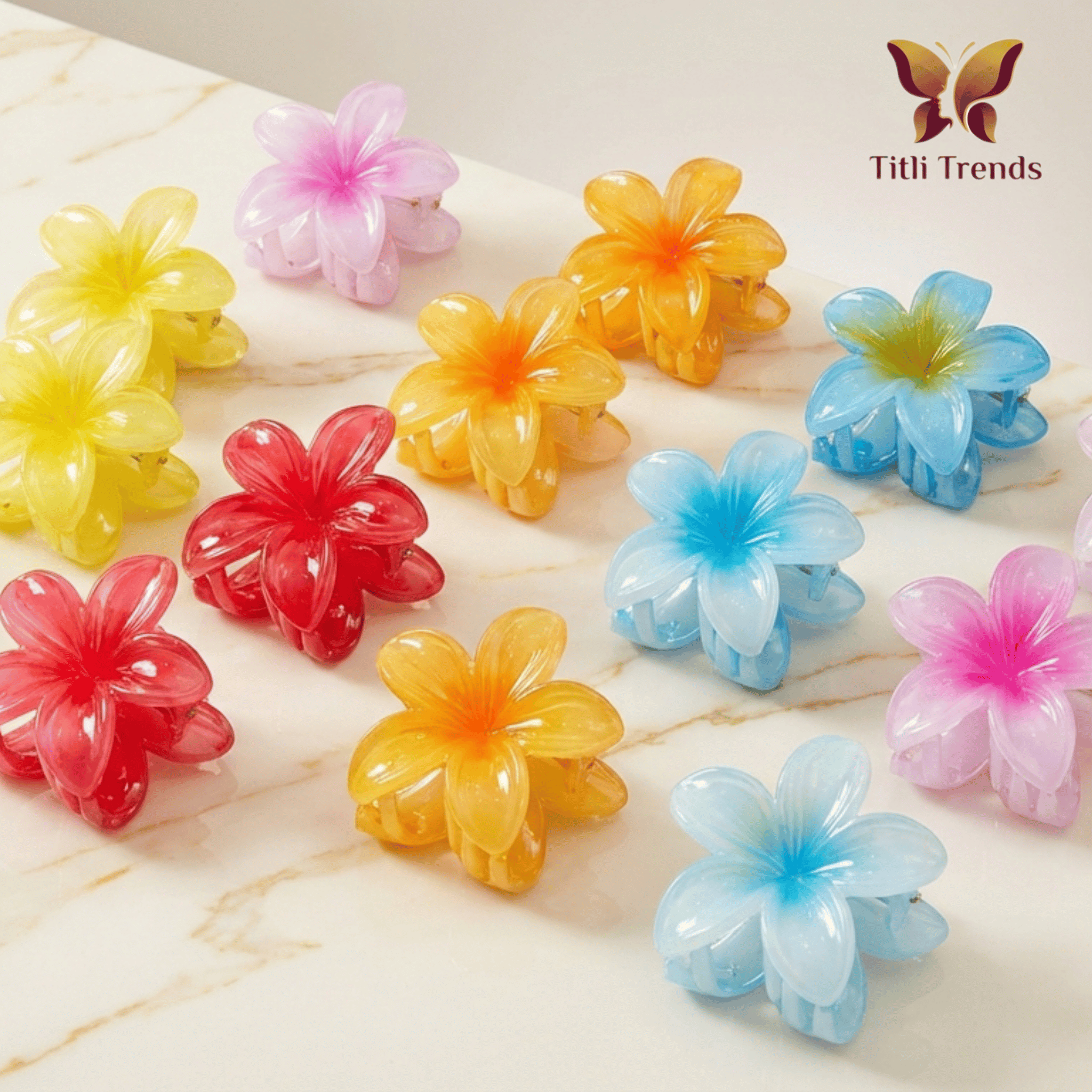 Bloom Glow Floral Claw Hair Clip Elegant Acrylic Flower Hair Clip Strong Hold Stylish Hair Accessory