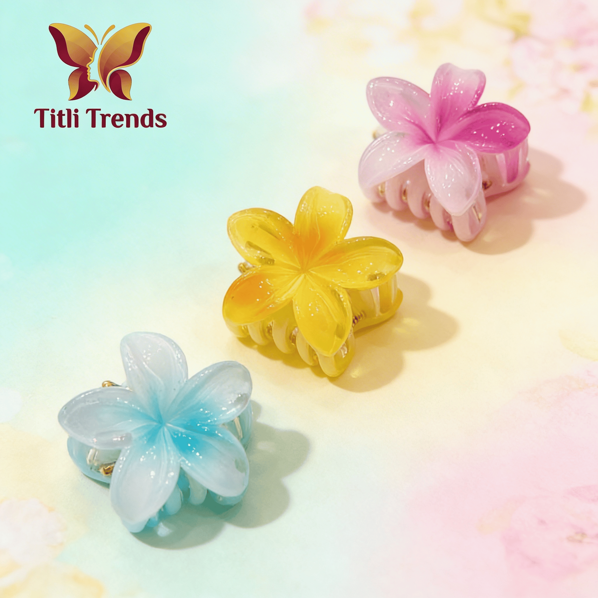 Bloom Glow Floral Claw Hair Clip Elegant Acrylic Flower Hair Clip Strong Hold Stylish Hair Accessory - Image 9