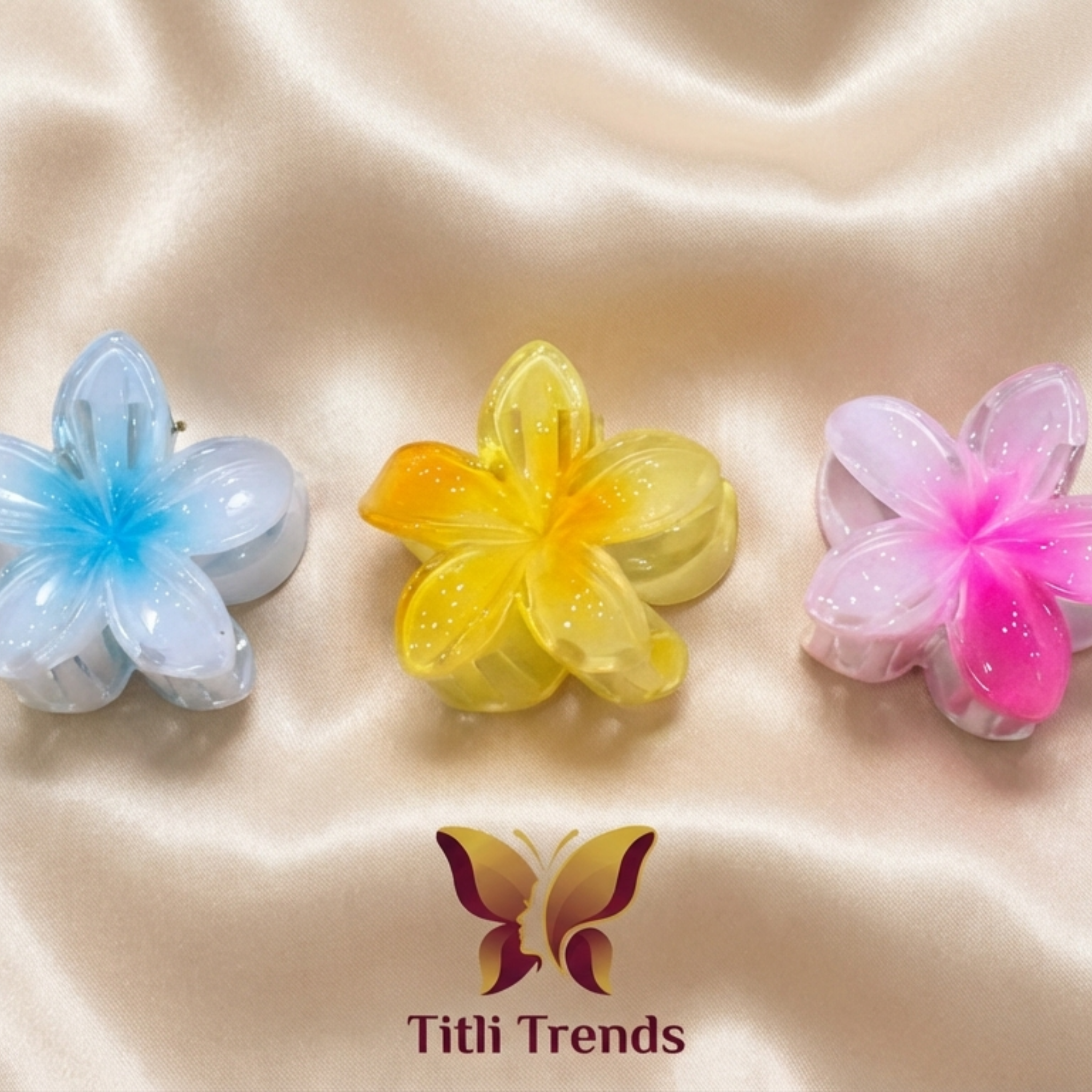 Bloom Glow Floral Claw Hair Clip Elegant Acrylic Flower Hair Clip Strong Hold Stylish Hair Accessory - Image 3