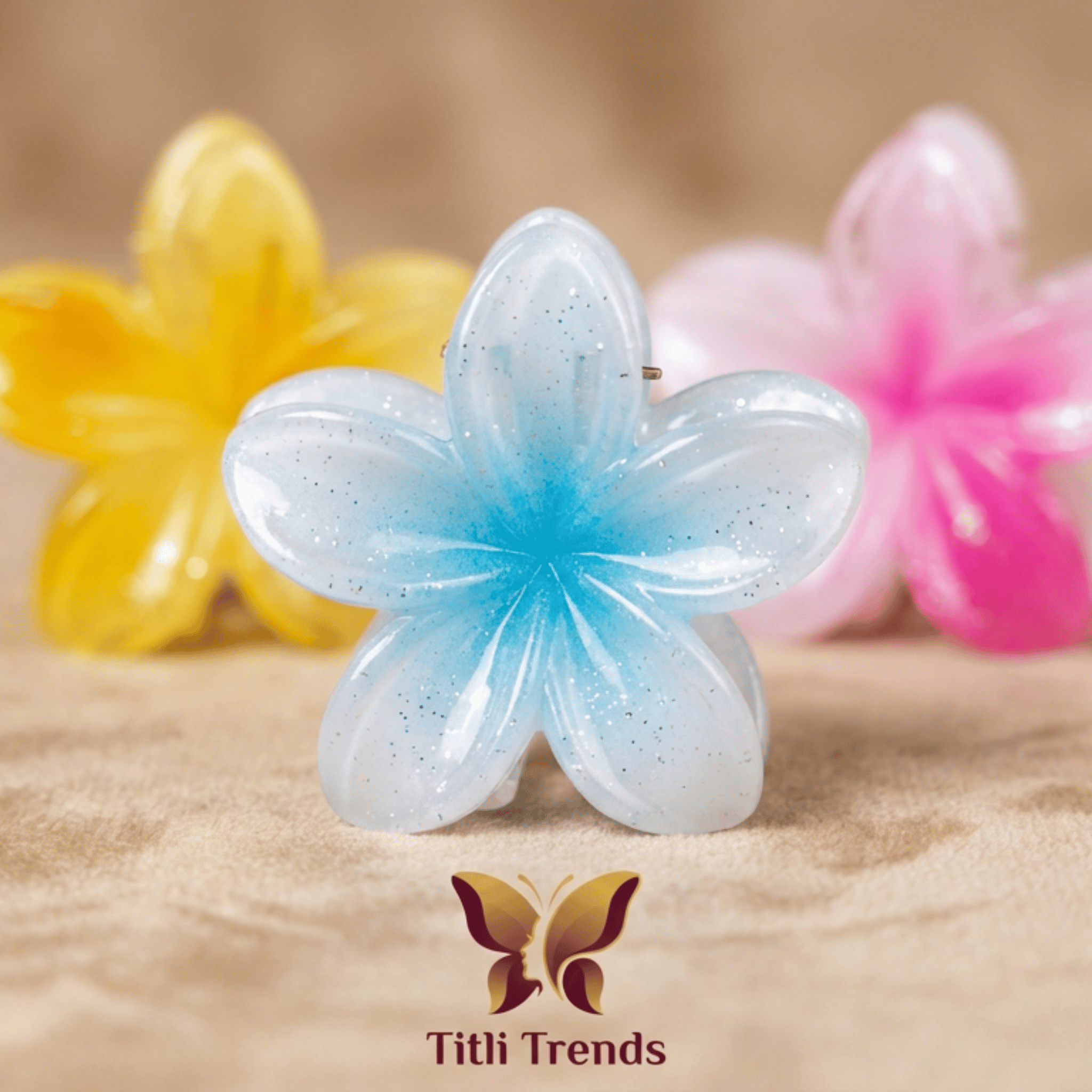 Bloom Glow Floral Claw Hair Clip Elegant Acrylic Flower Hair Clip Strong Hold Stylish Hair Accessory - Image 2