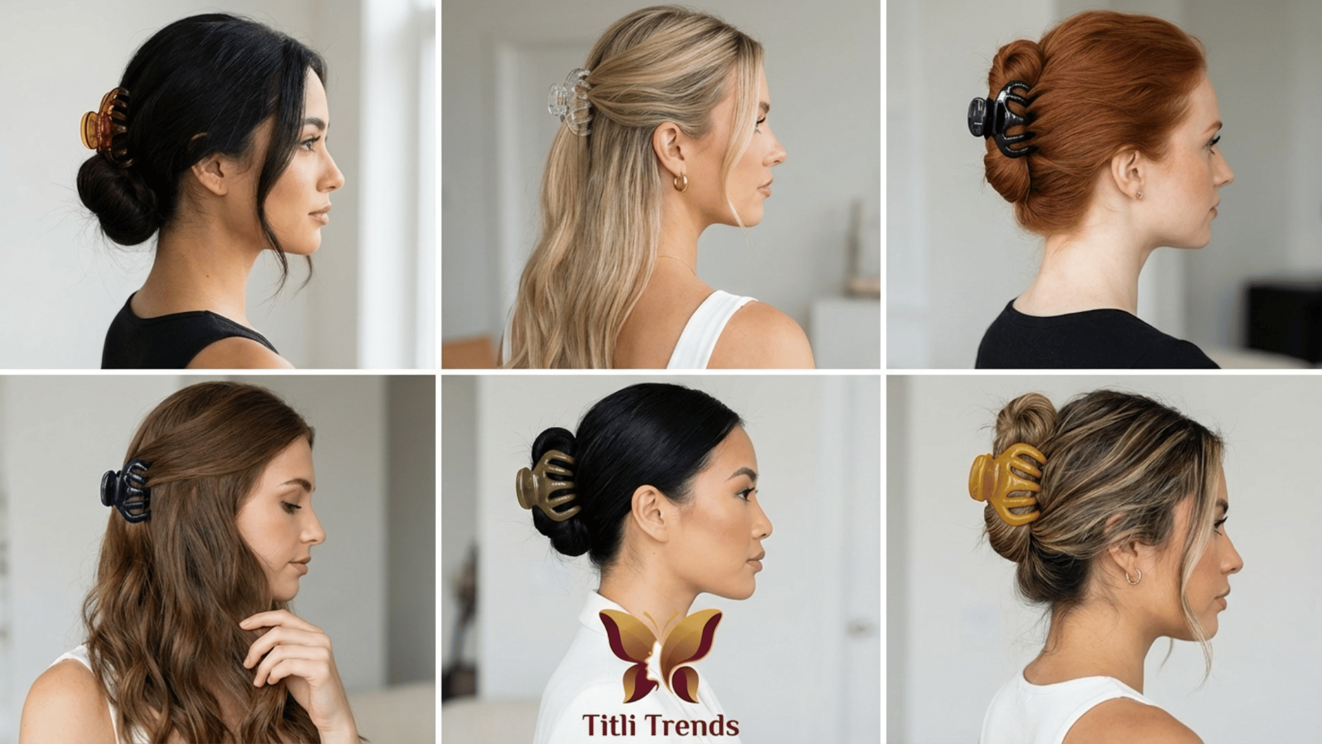 Classic Luxe Hair Claw Clip Transparent & Solid Finish Collection - Image 9