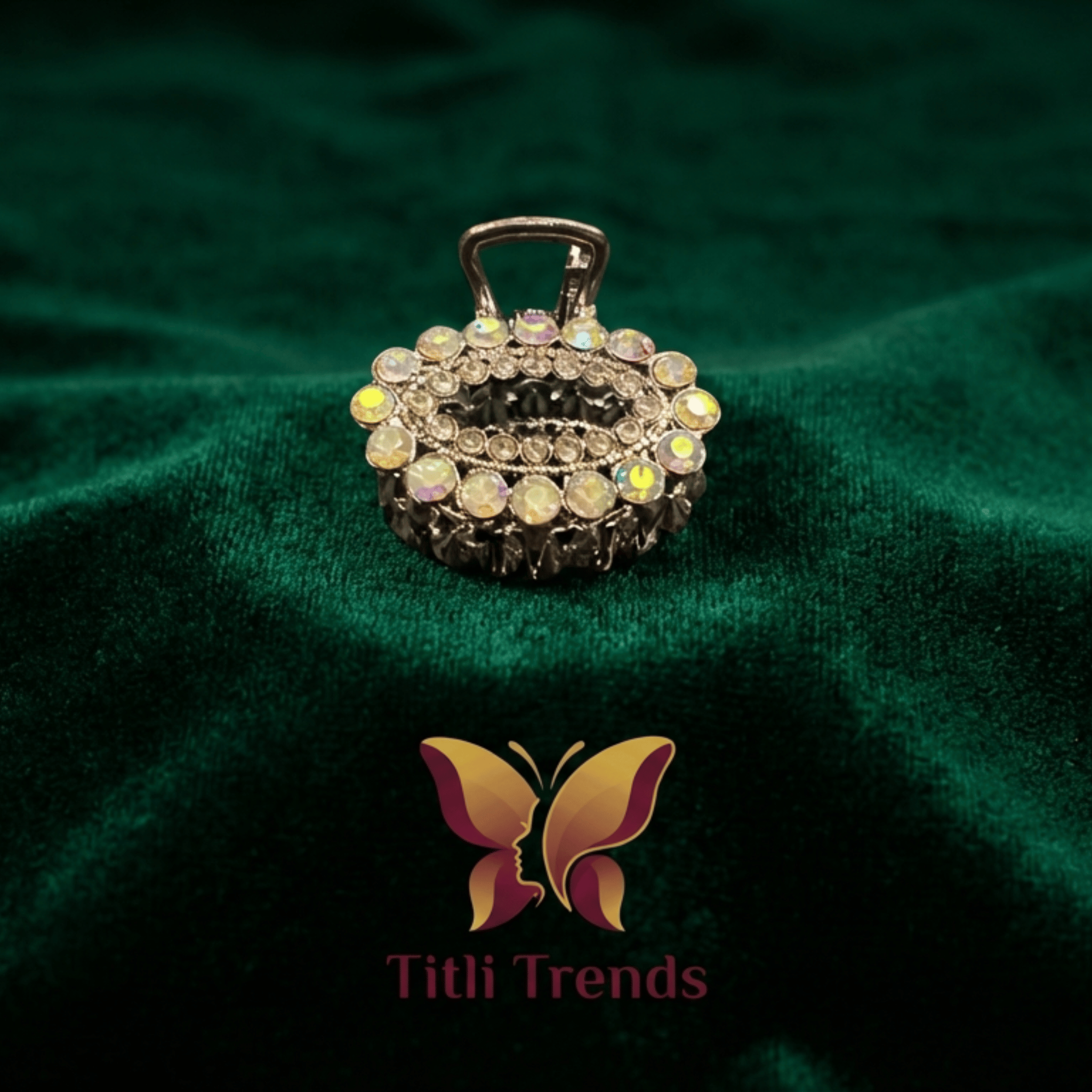 Crown Luxe Crystal Metal Hair Claw Clip Premium Rhinestone - Image 9