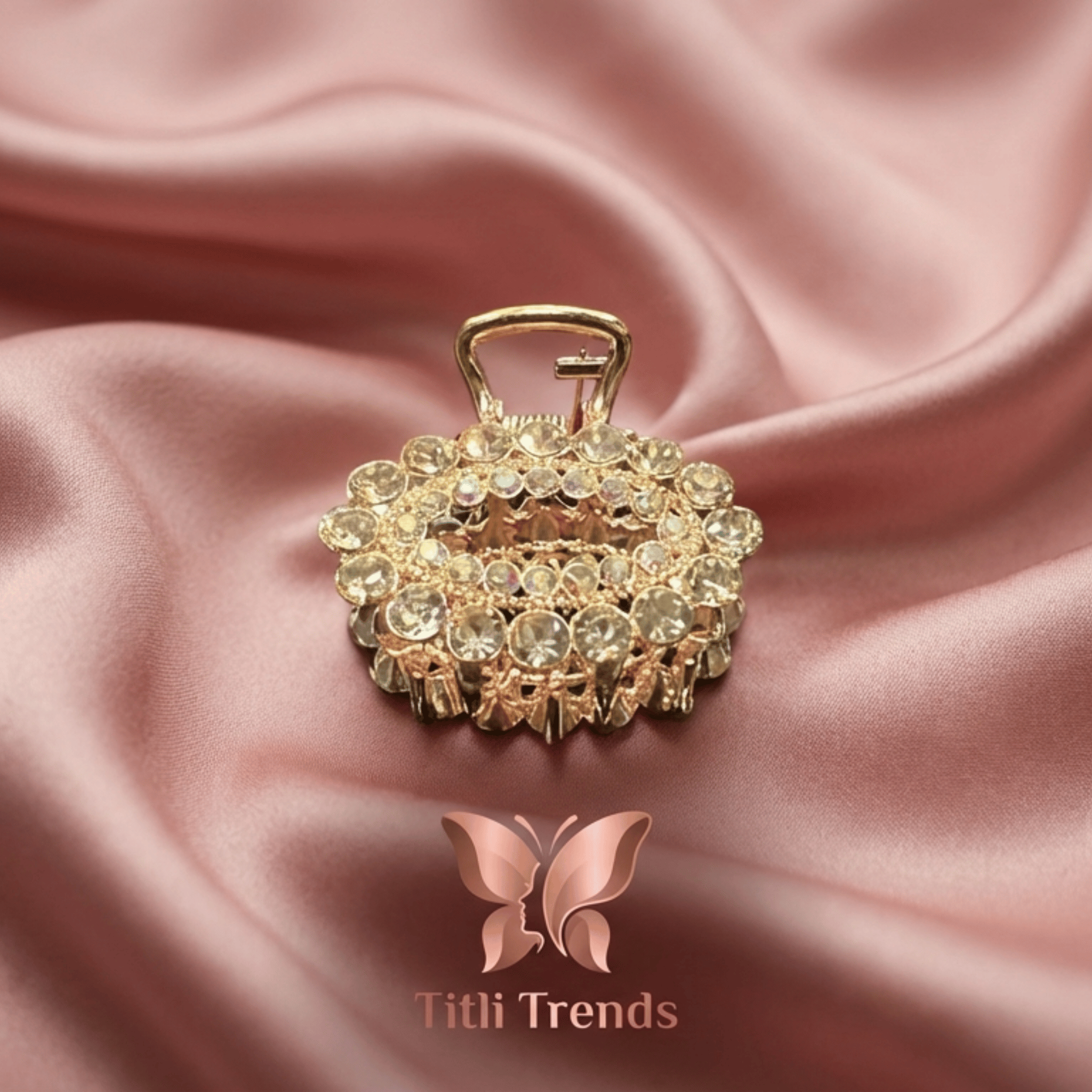 Crown Luxe Crystal Metal Hair Claw Clip Premium Rhinestone - Image 8