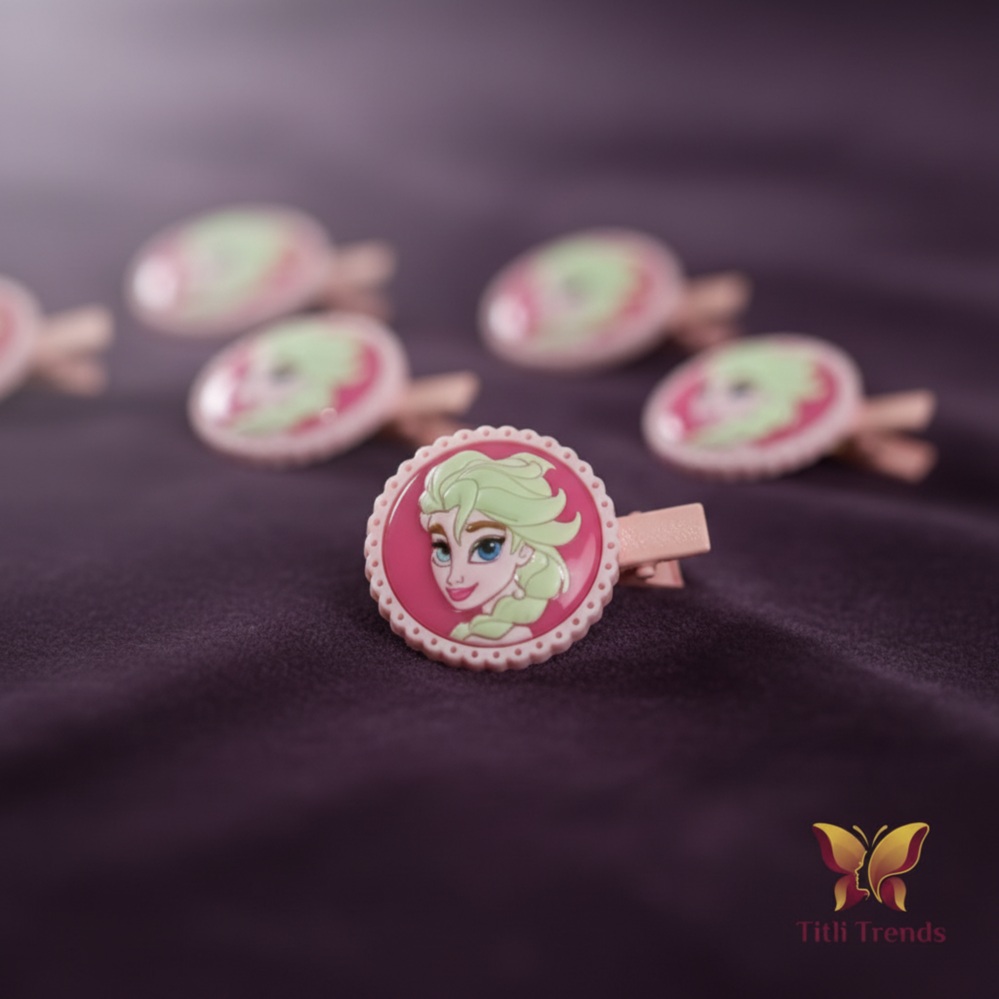 Kids Cartoon Hair Clips Pack of 4 – Cute Princess BB Hair Clips Set for Girls - Image 3