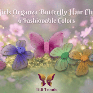 Girls Organza Butterfly Hair Clip – Elegant Glitter Wings Hair Accessory for Kids & Girls