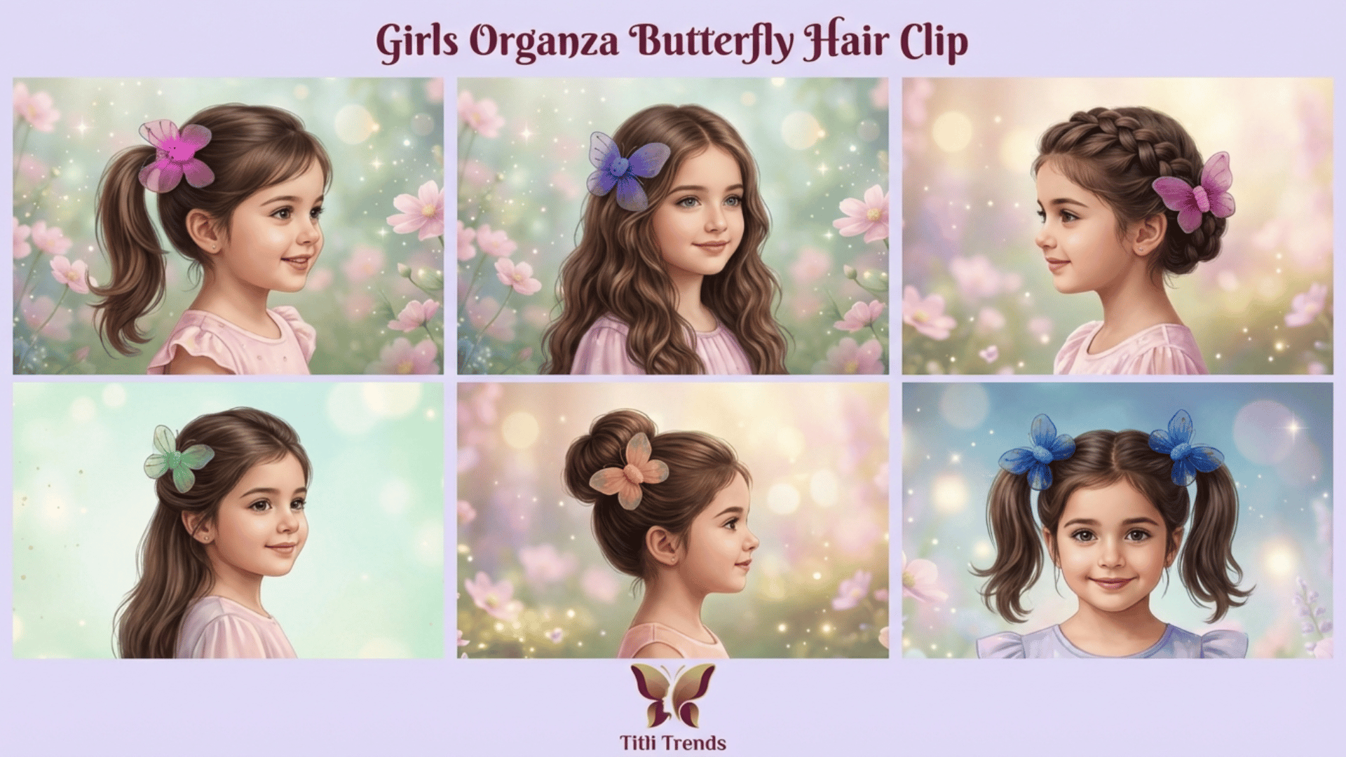 Girls Organza Butterfly Hair Clip – Elegant Glitter Wings Hair Accessory for Kids & Girls - Image 8