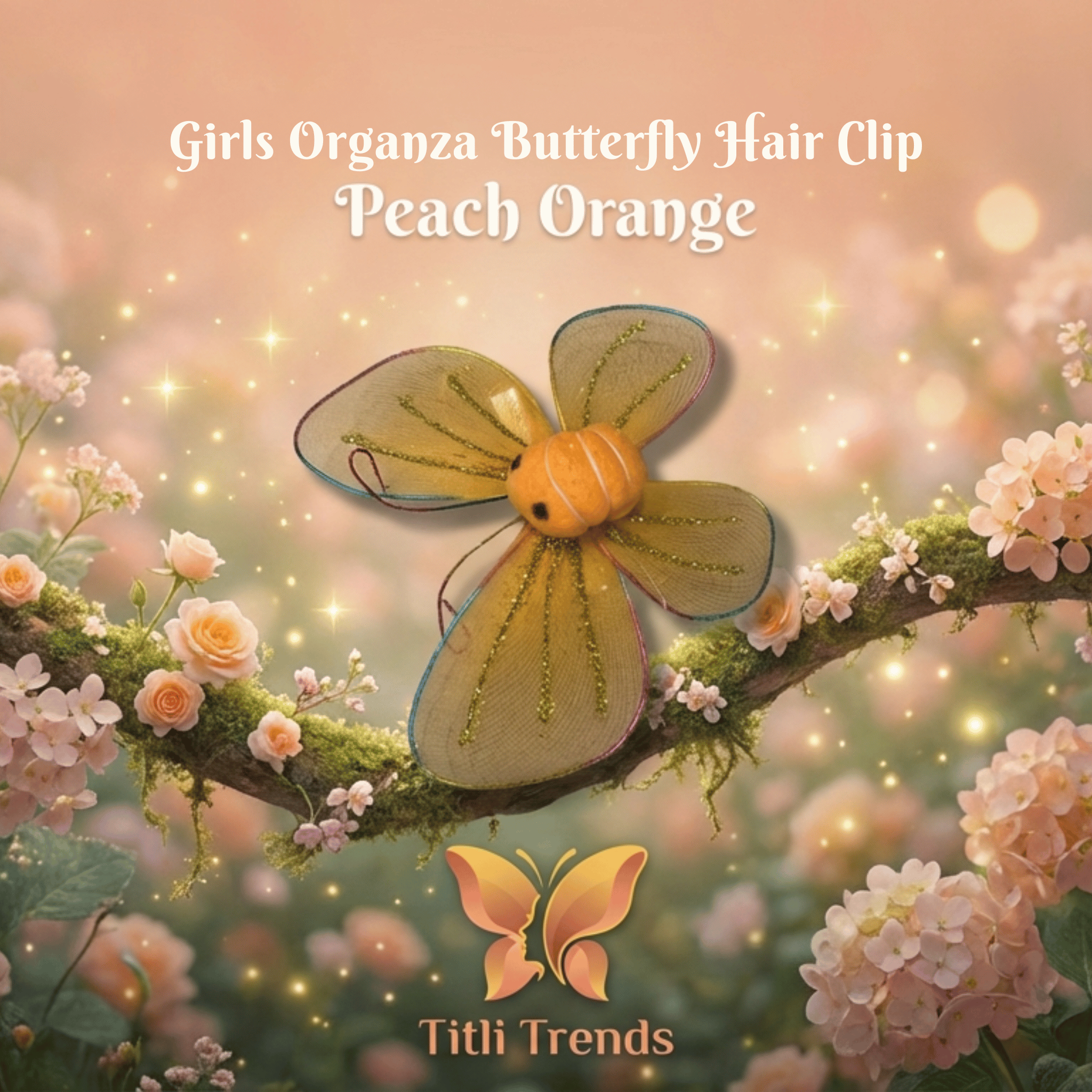 Girls Organza Butterfly Hair Clip – Elegant Glitter Wings Hair Accessory for Kids & Girls - Image 7