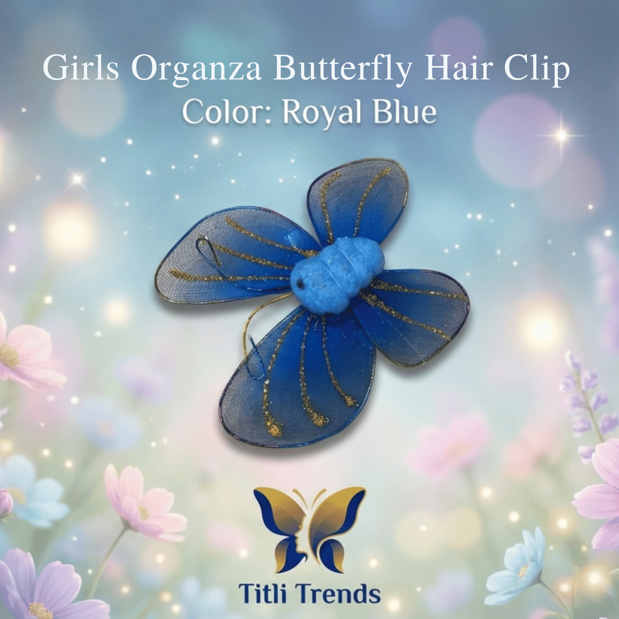 Girls Organza Butterfly Hair Clip – Elegant Glitter Wings Hair Accessory for Kids & Girls - Image 4