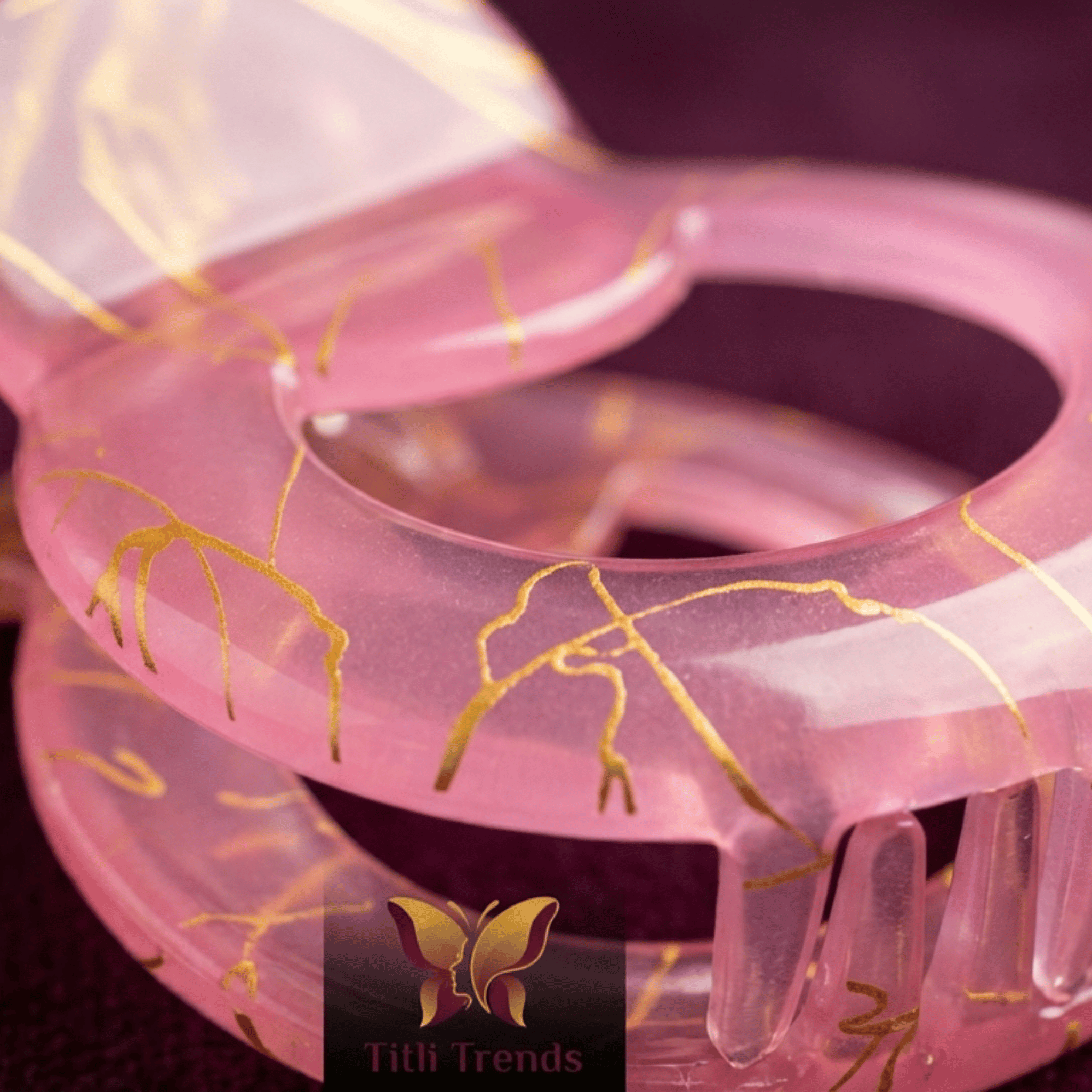 Golden Splash Acrylic Claw Clip Premium Hair Clip - Image 2