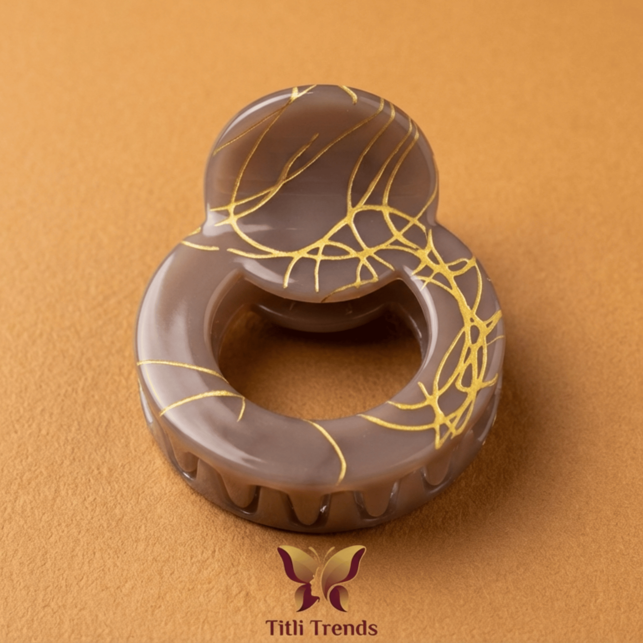 Golden Splash Acrylic Claw Clip Premium Hair Clip - Image 5