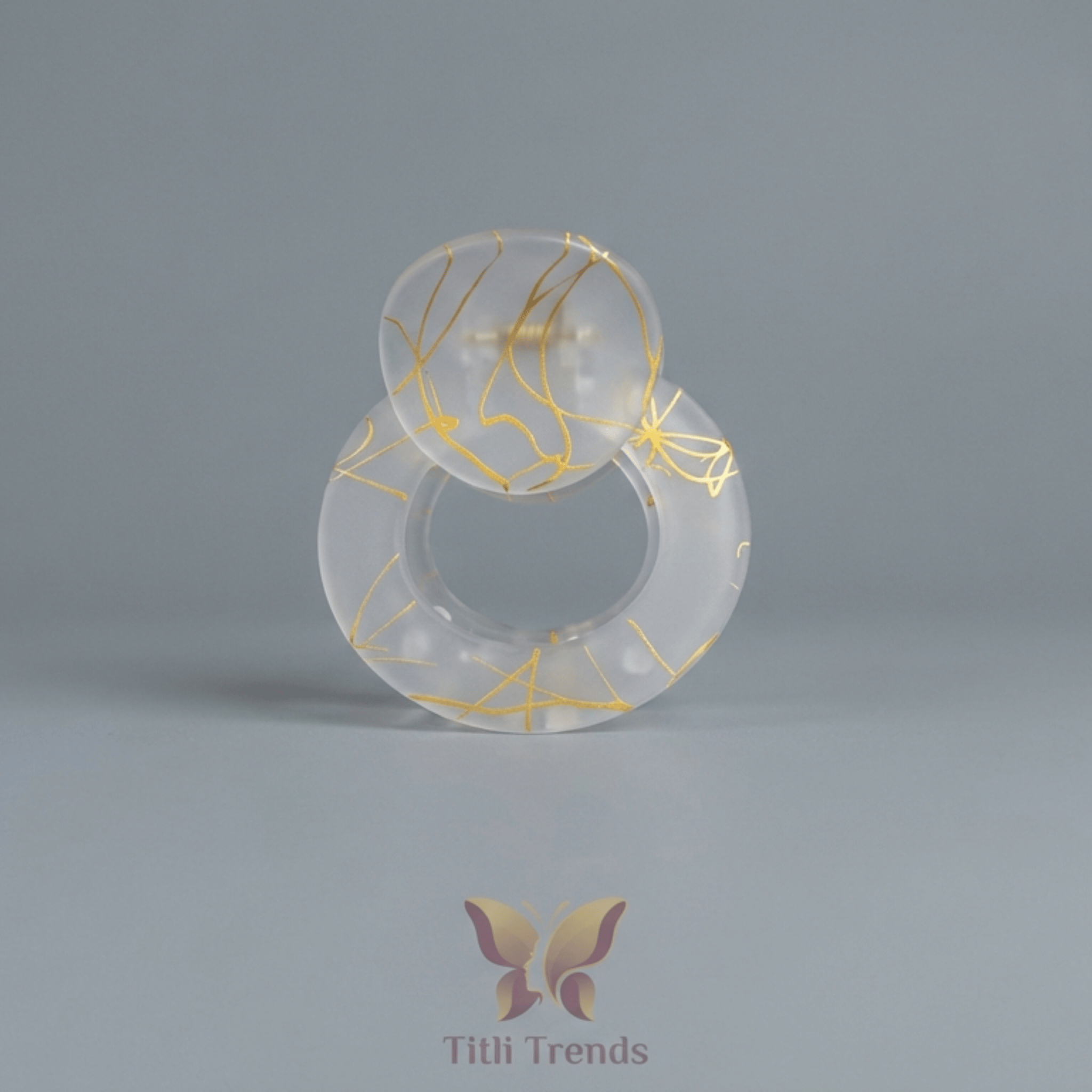 Golden Splash Acrylic Claw Clip Premium Hair Clip - Image 7