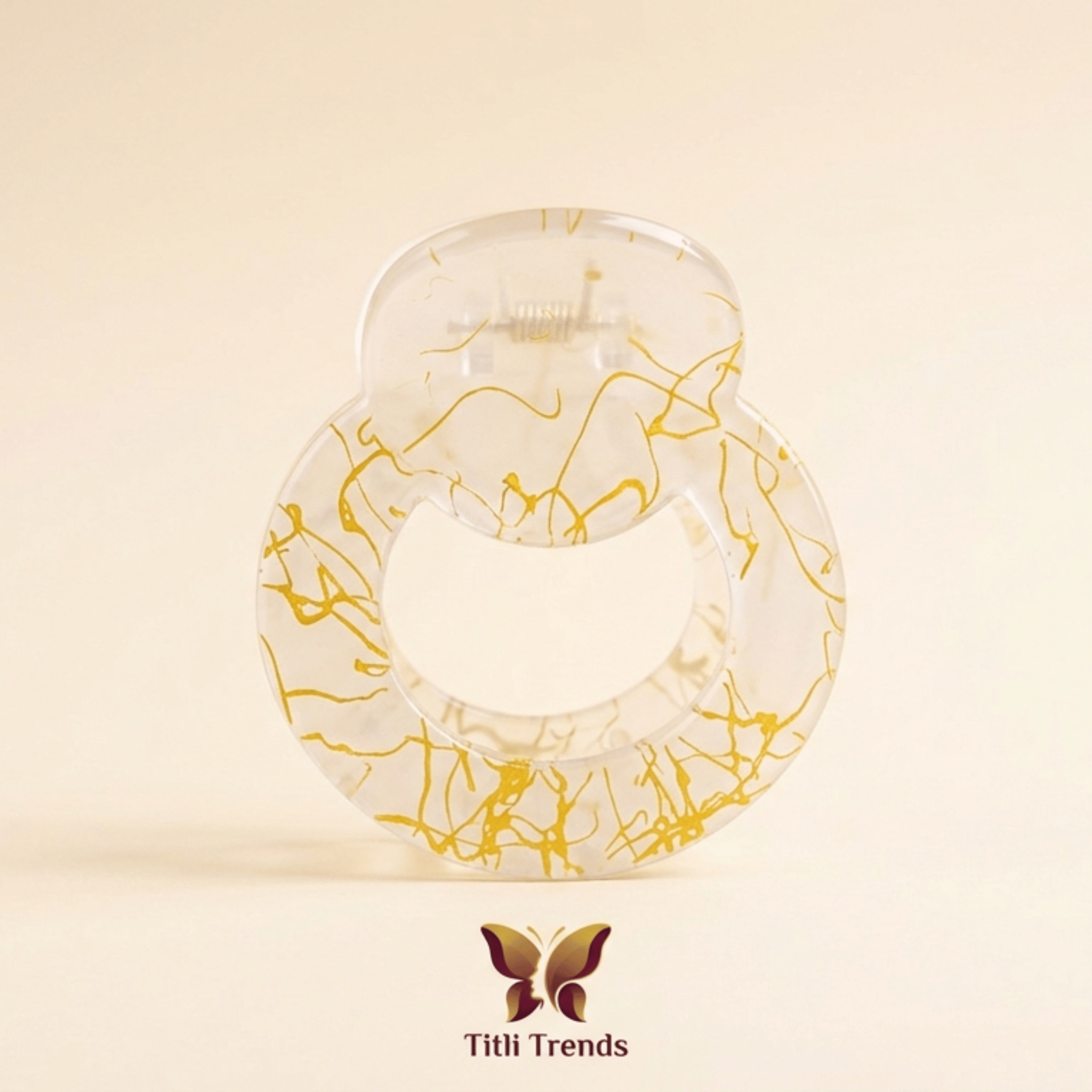 Golden Splash Acrylic Claw Clip Premium Hair Clip - Image 8