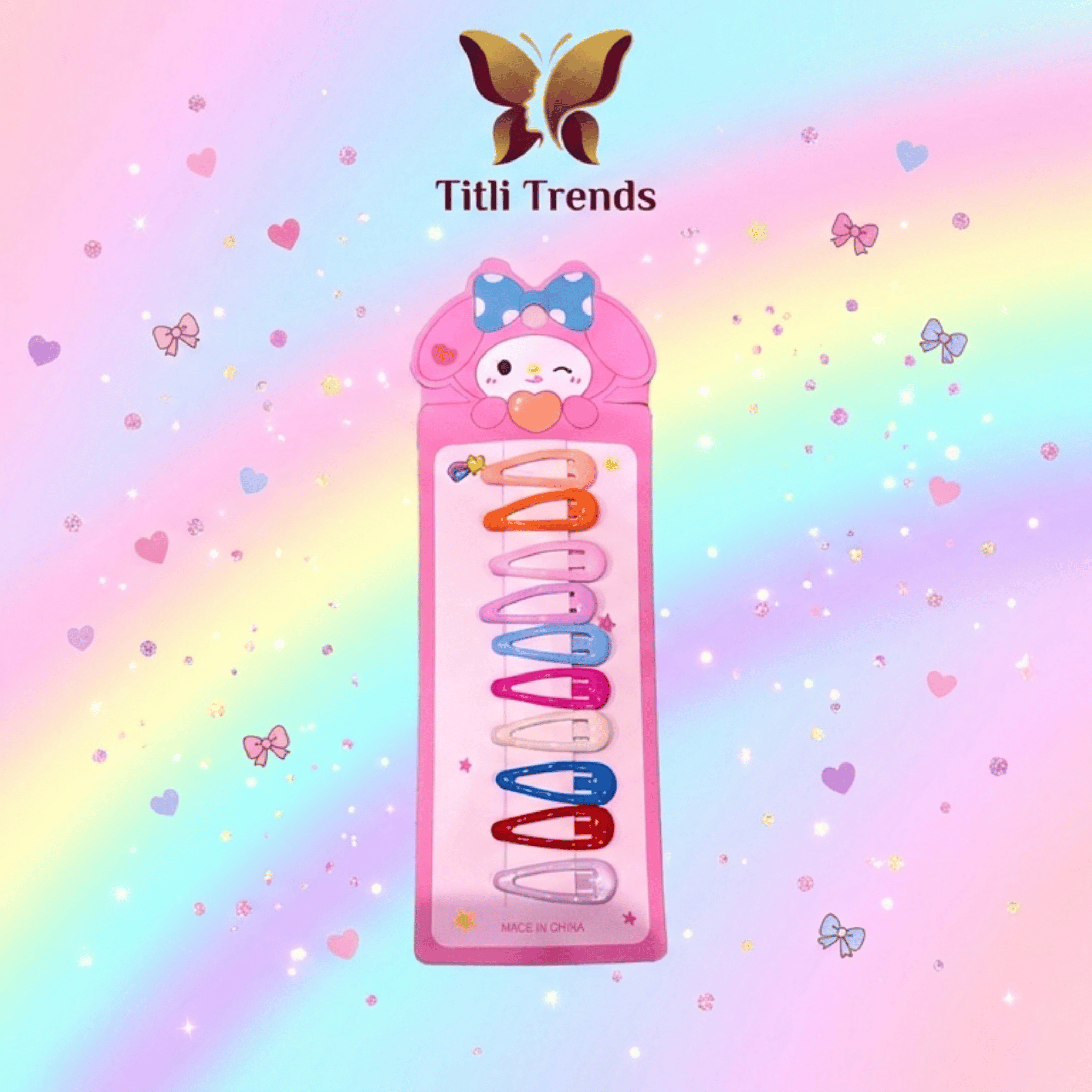 Pack of 10 Colorful Hair Clips for Kids – Cute Mini Snap Clips for Girls - Image 2