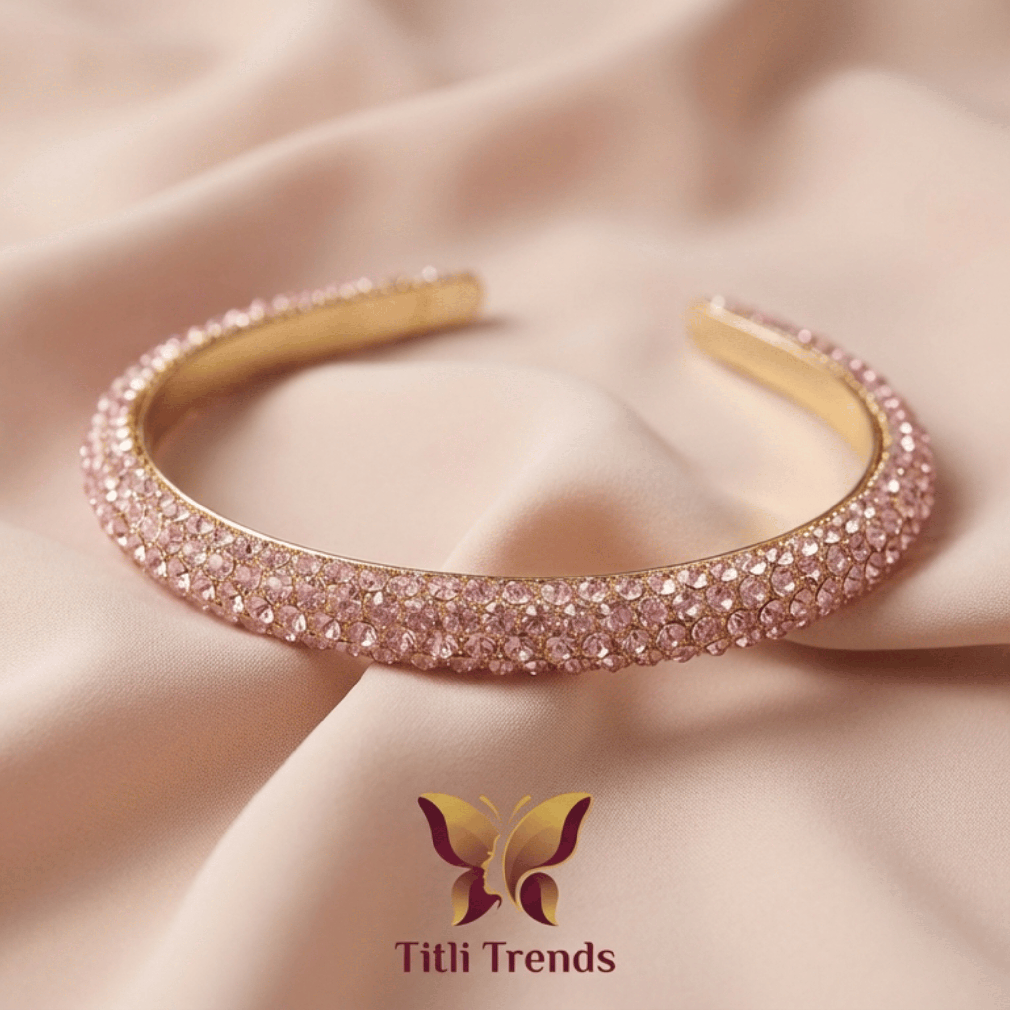 Luxe Crystal Floral Hair Headband for Girls & Women - Image 2