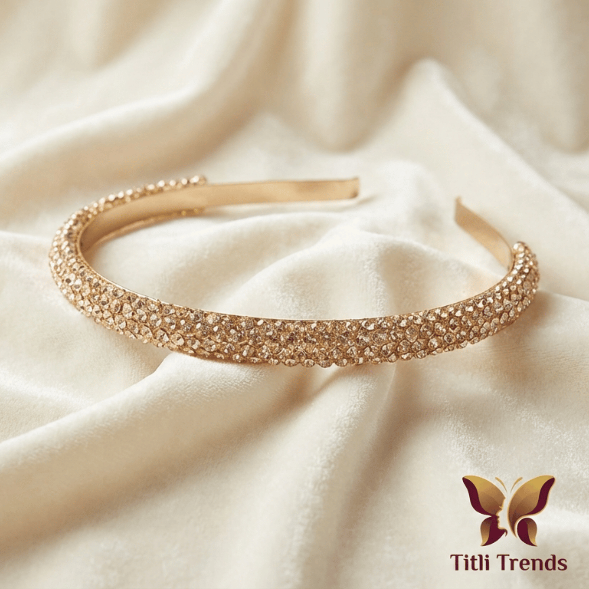 Luxe Crystal Floral Hair Headband for Girls & Women - Image 3