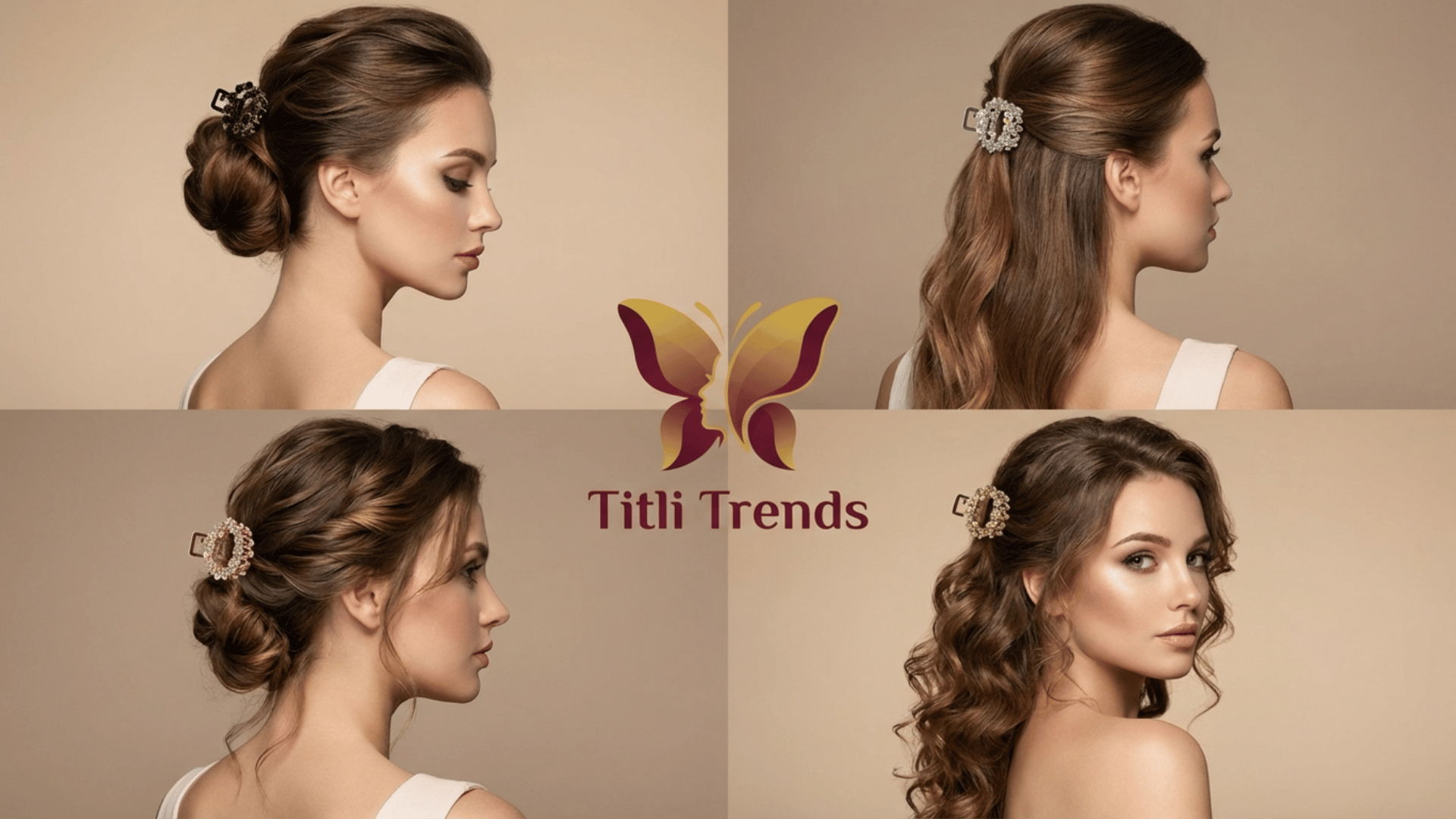 Crown Luxe Crystal Metal Hair Claw Clip Premium Rhinestone - Image 10