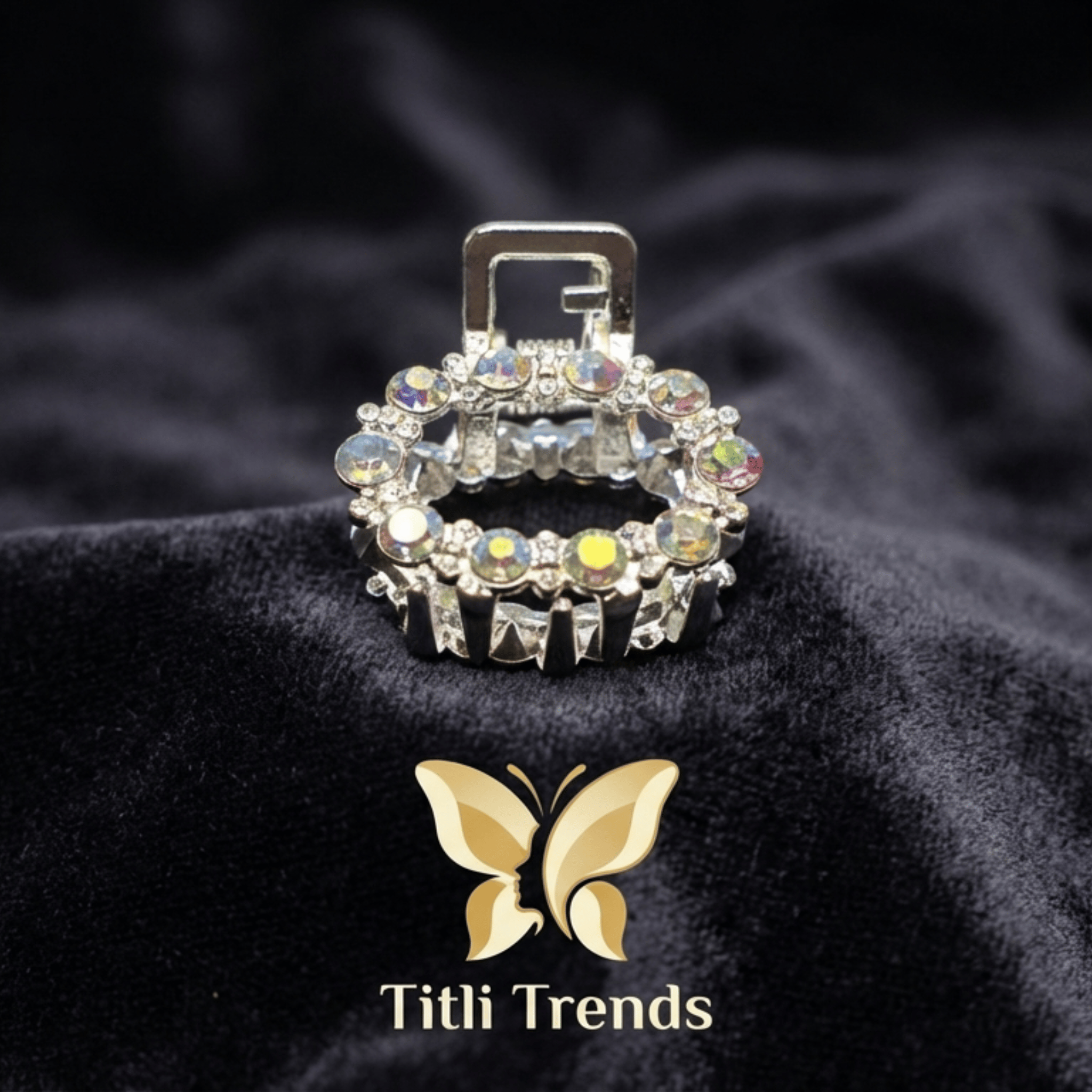 Crown Luxe Crystal Metal Hair Claw Clip Premium Rhinestone - Image 5