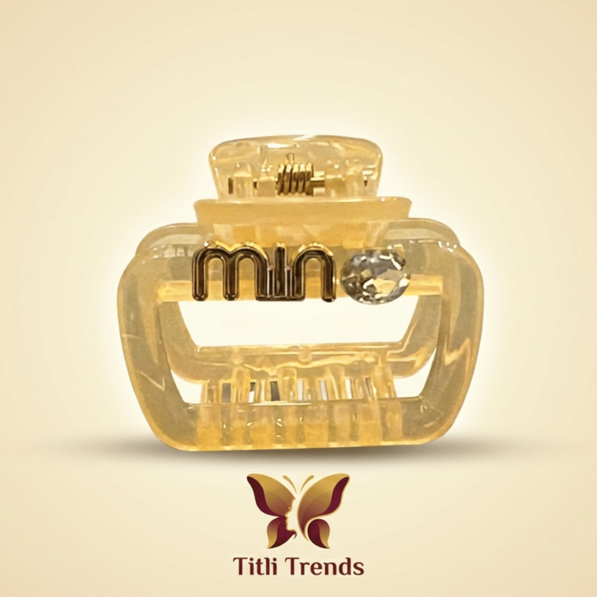 Luxury Minimal Crystal Accent Rectangle Hair Claw Clip Strong Hold Acrylic Clutcher for Women & Girls - Image 3