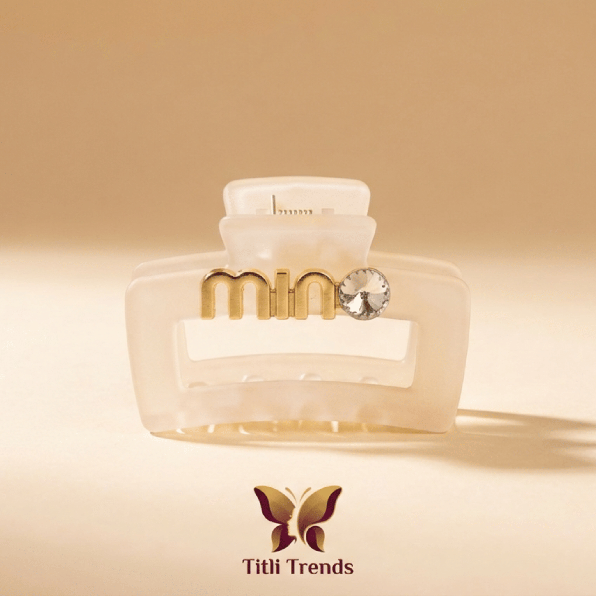 Luxury Minimal Crystal Accent Rectangle Hair Claw Clip Strong Hold Acrylic Clutcher for Women & Girls - Image 5