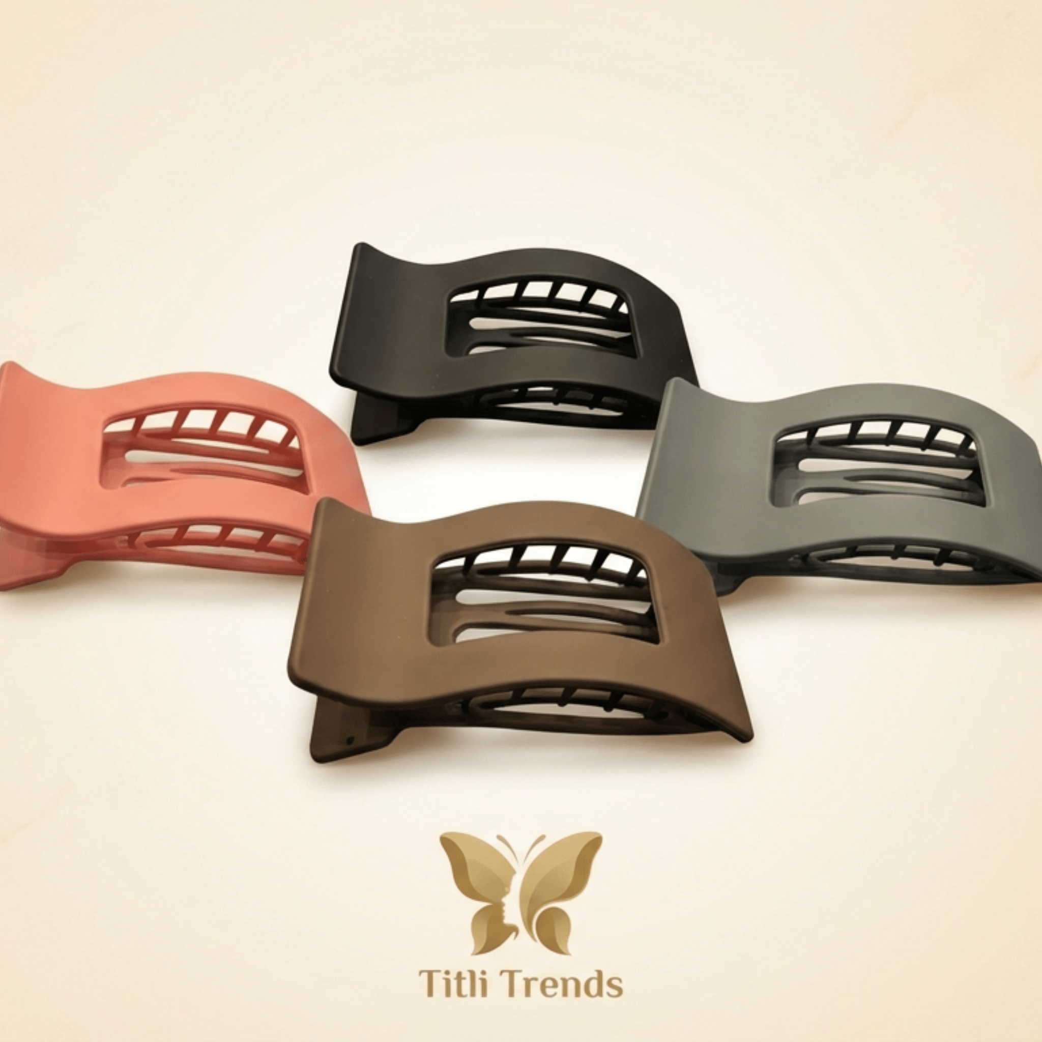 Matte Double Grip Rectangle Hair Claw Clip for Girls & Women - Image 2