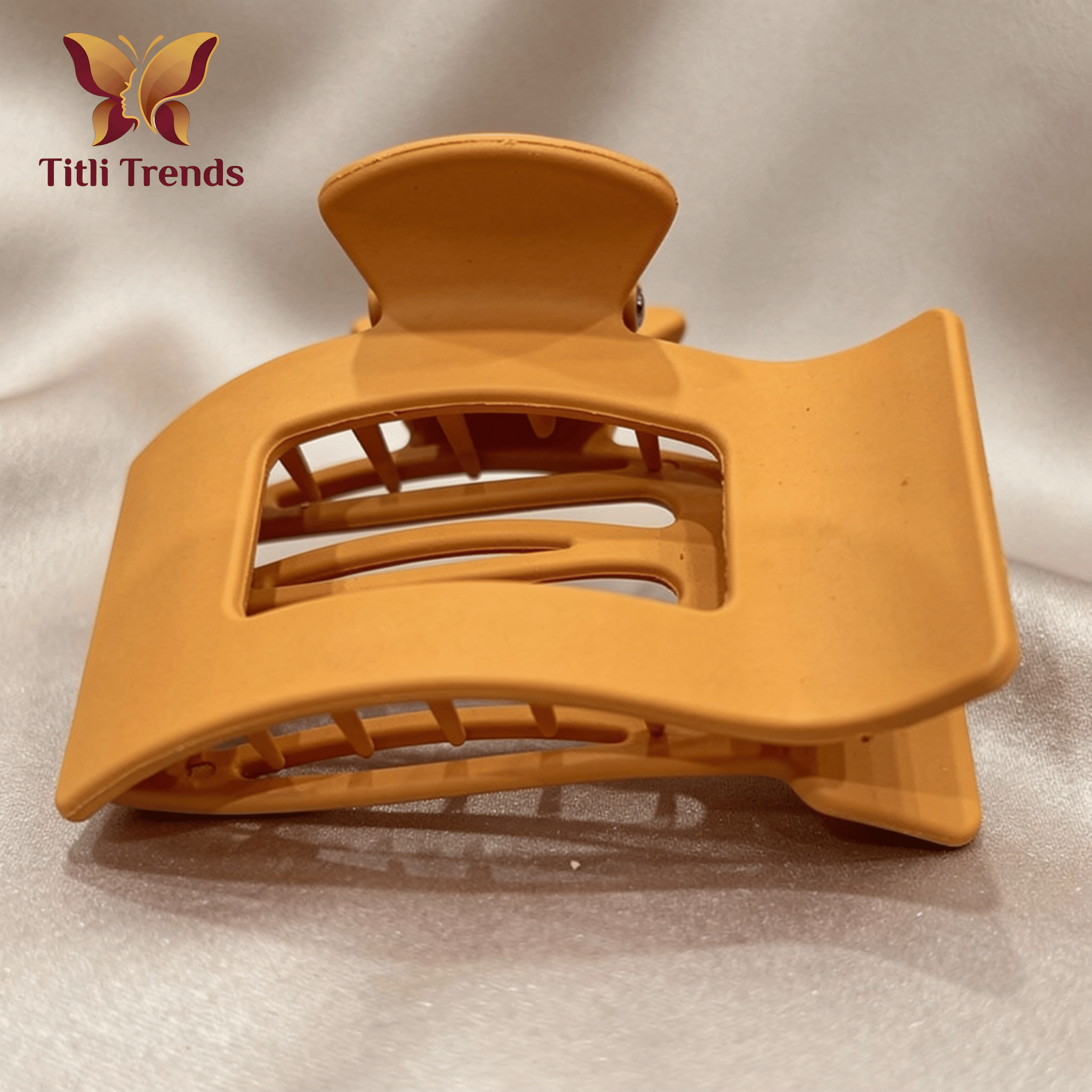 Matte Double Grip Rectangle Hair Claw Clip for Girls & Women - Image 3