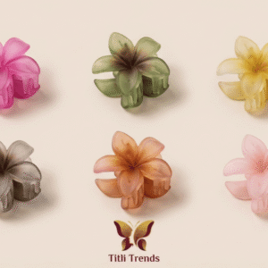 Matte Floral Acrylic Transparent Hair Claw Clip Elegant Flower Hair Clip for Women & Girls