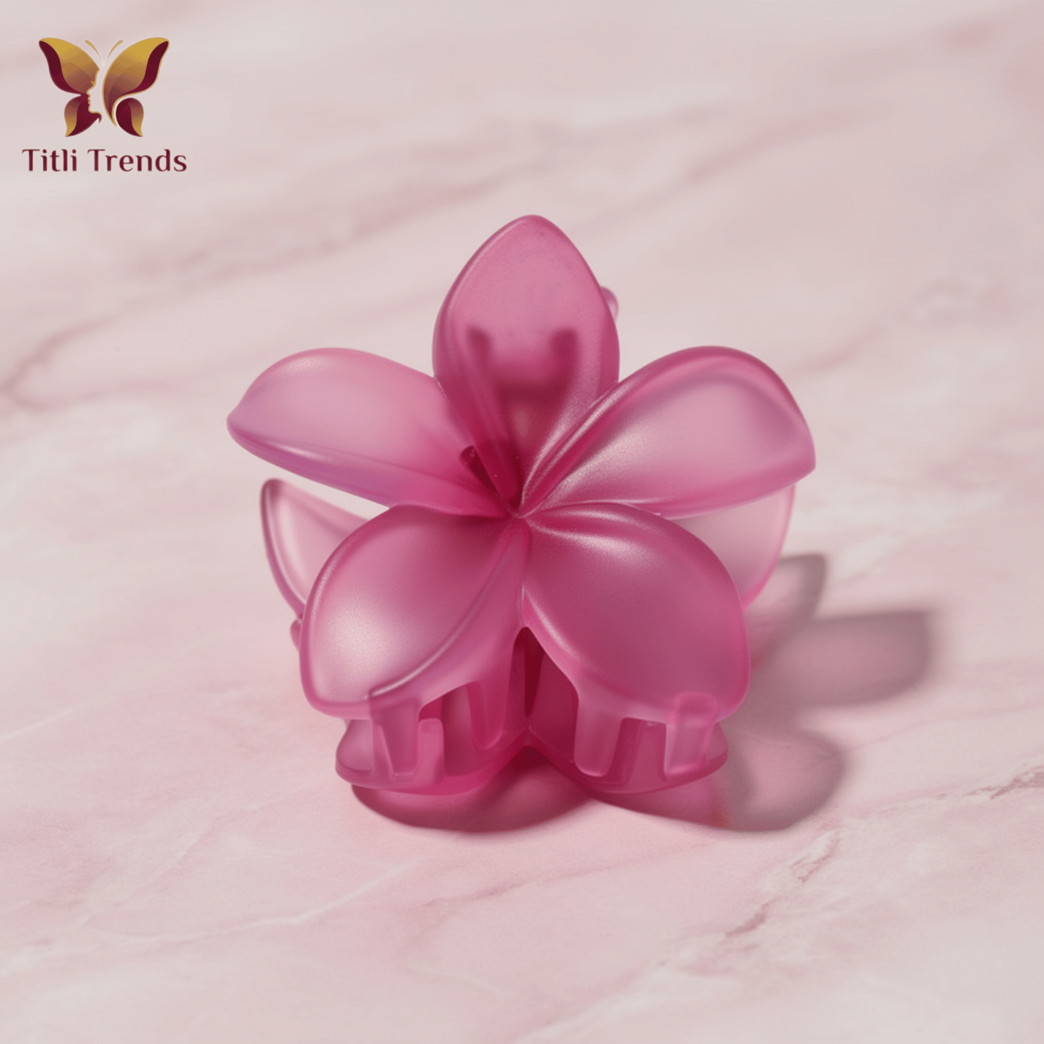 Matte Floral Acrylic Transparent Hair Claw Clip Elegant Flower Hair Clip for Women & Girls - Image 2
