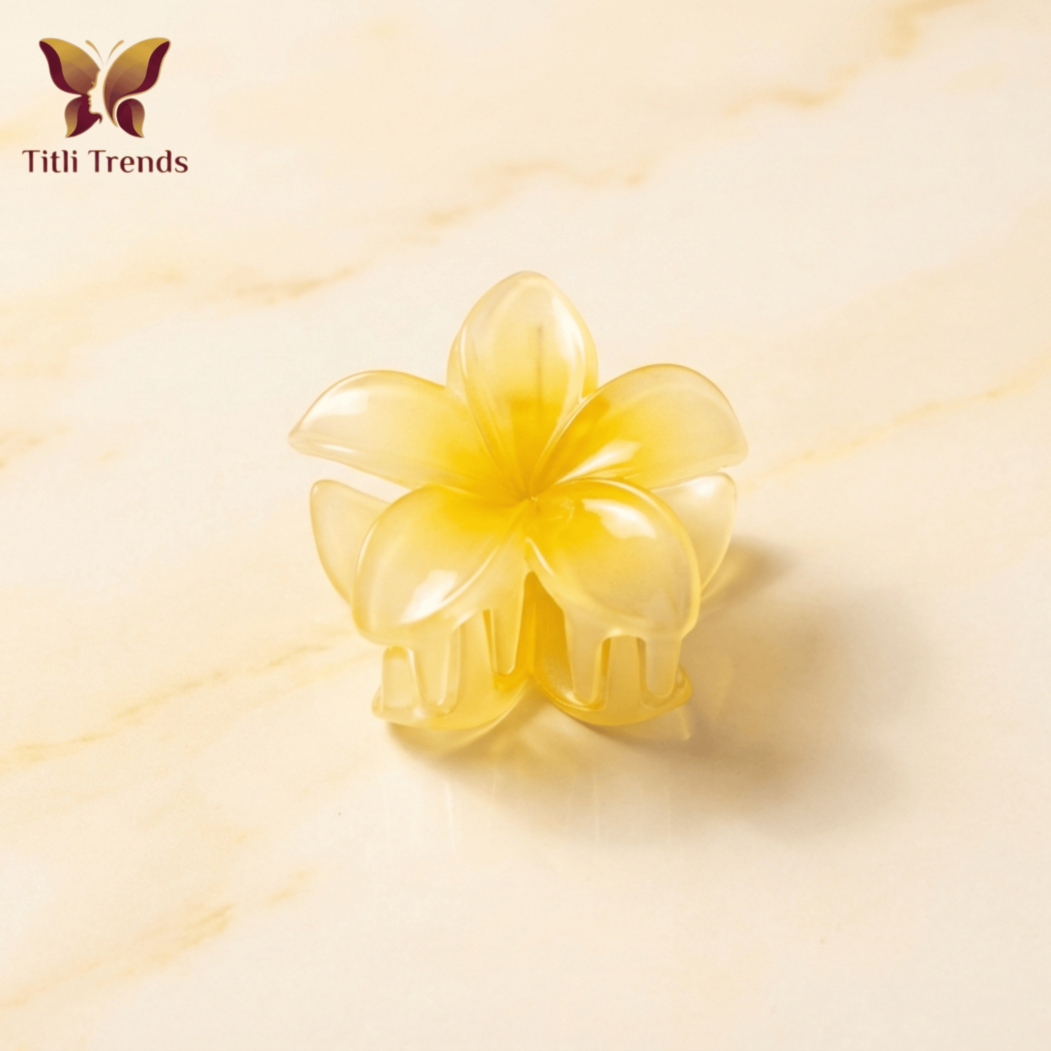 Matte Floral Acrylic Transparent Hair Claw Clip Elegant Flower Hair Clip for Women & Girls - Image 4