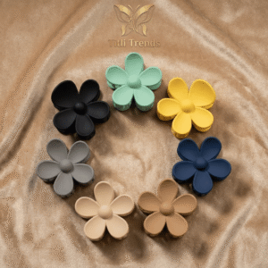 Matte Floral Hair Claw Clip Elegant Multi-Color Flower Hair Clip for Women & Girls | Strong Hold Matte Finish