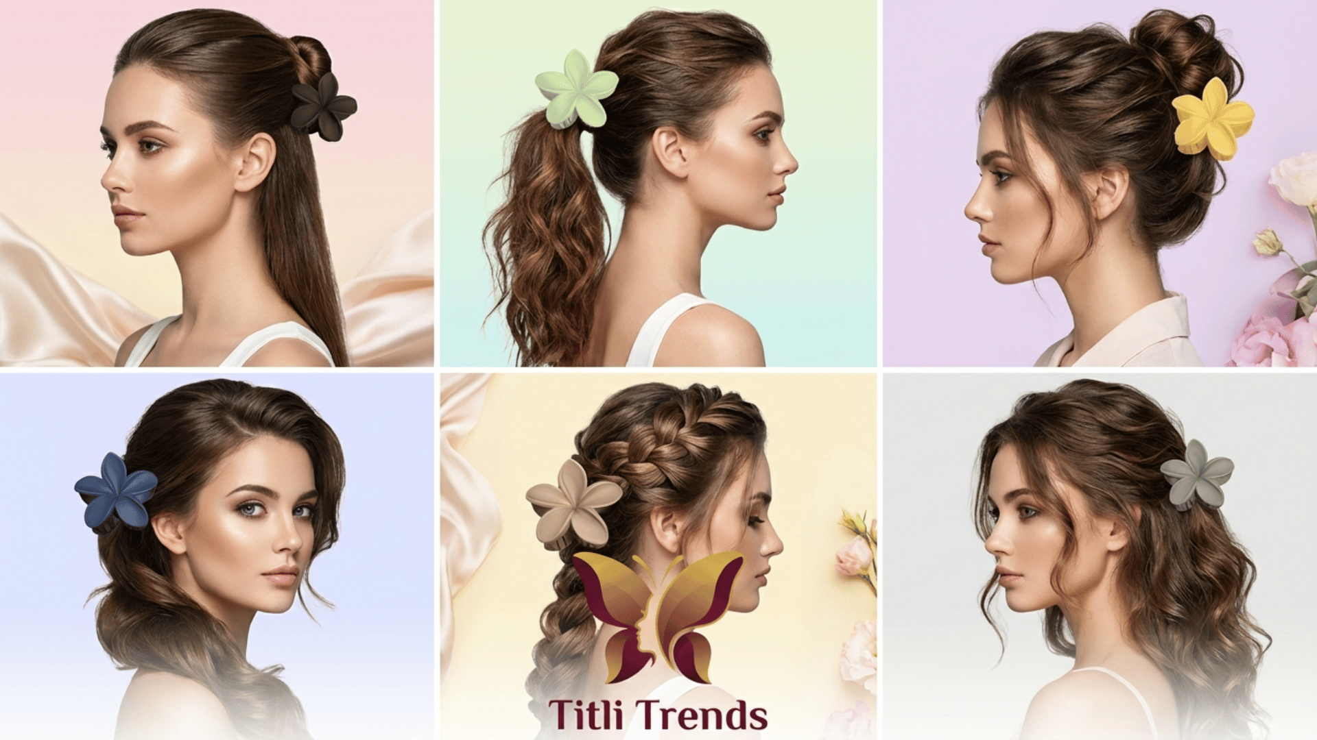 Matte Floral Hair Claw Clip Elegant Multi-Color Flower Hair Clip for Women & Girls | Strong Hold Matte Finish - Image 15