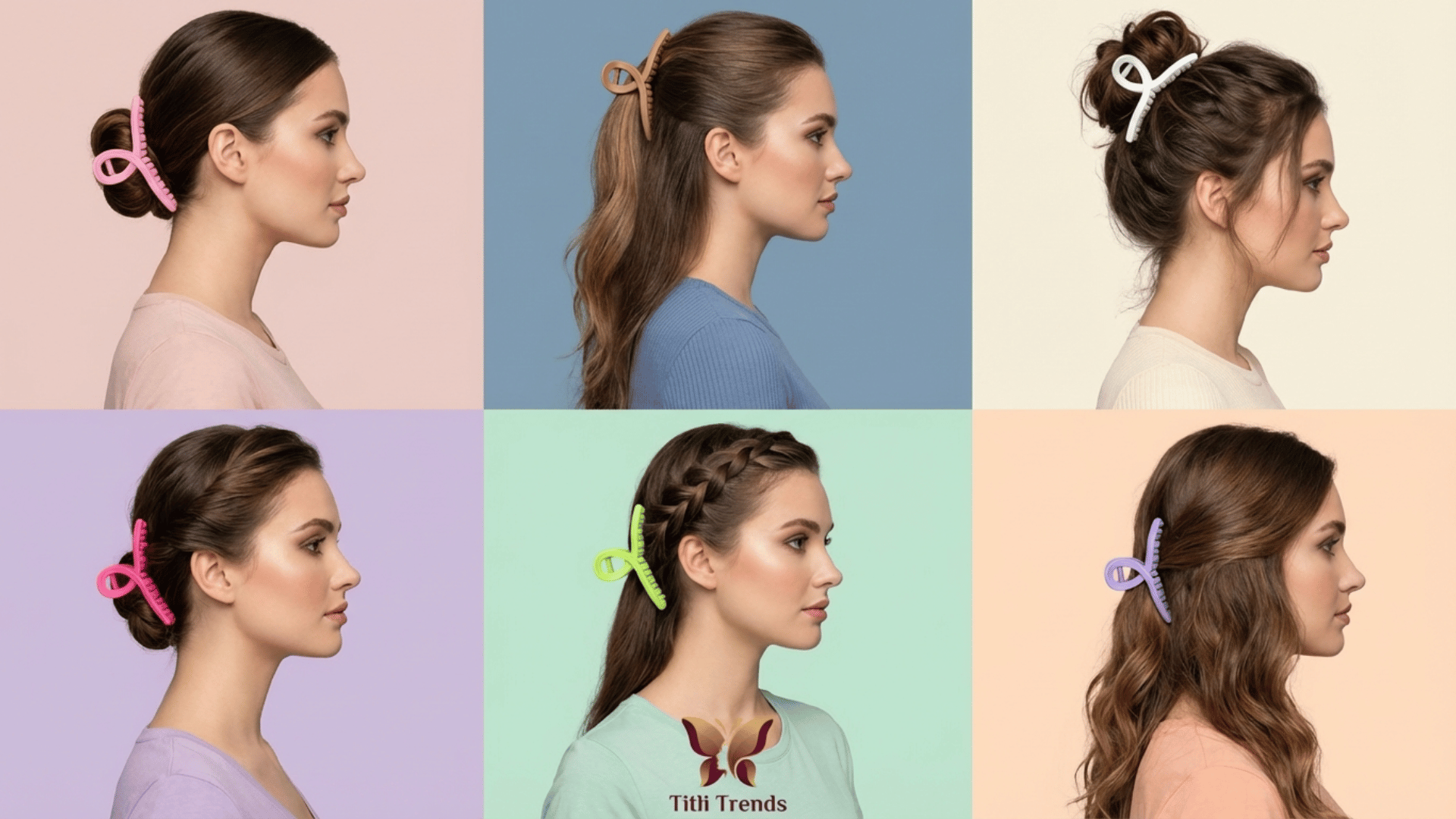 Matte Loop Hair Claw Clip Elegant Strong Hold Hair Clip for Women & Girls | Multi-Color Stylish Hair Accessory - Image 14