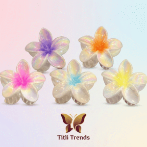 Neon Blossom Acrylic Flower Hair Claw Clip – 3 Inch Floral Clip