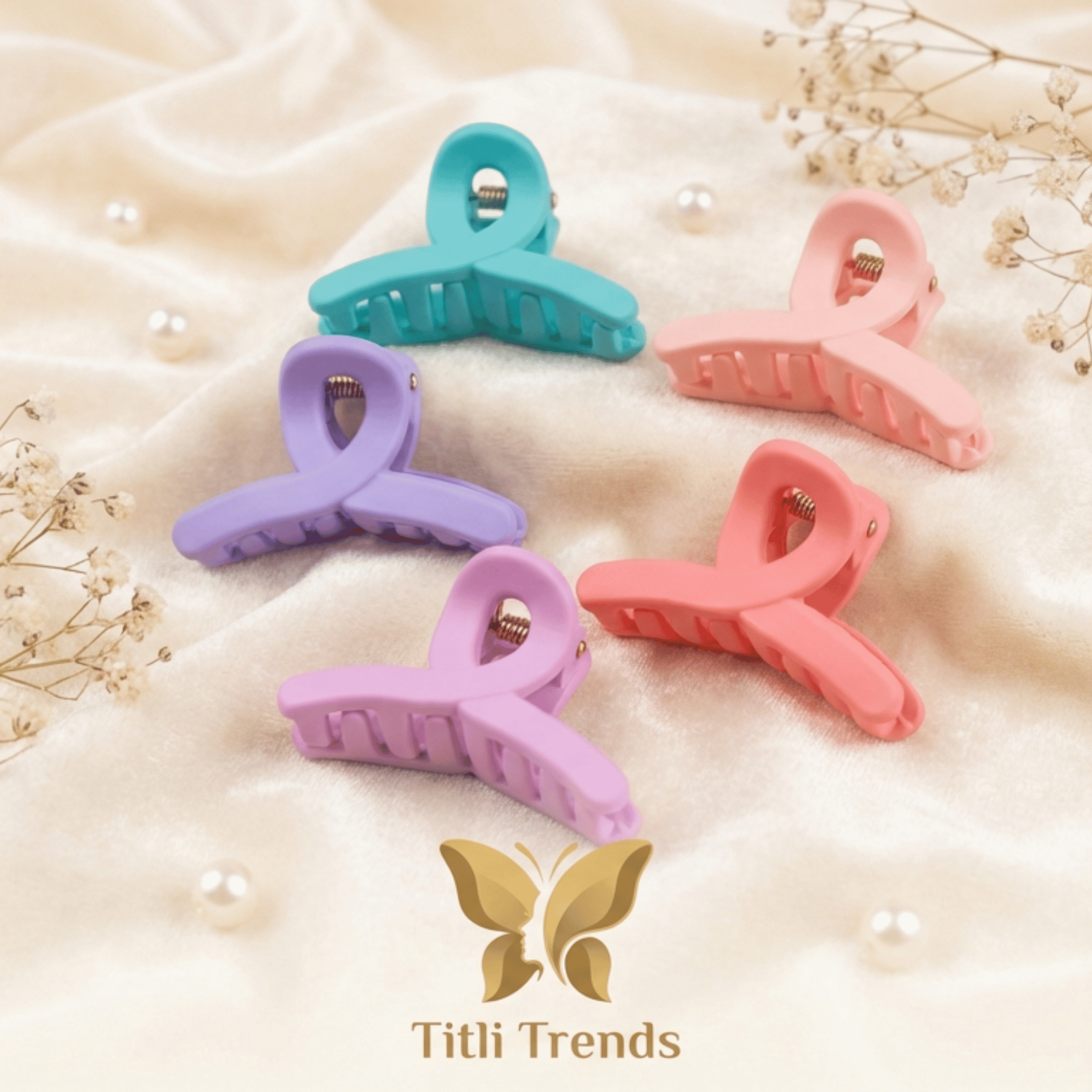 Pastel Mini Hair Claw Clip Pack of 5 Glossy Set for Girls & Women - Image 5