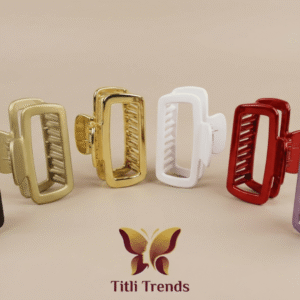 Premium Rectangle Hair Claw Clip Strong Hold Matte & Gloss Multi-Color Hair Clip for Women & Girls