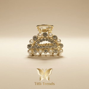 Royal Pearl Crystal Crown Hair Claw Clip