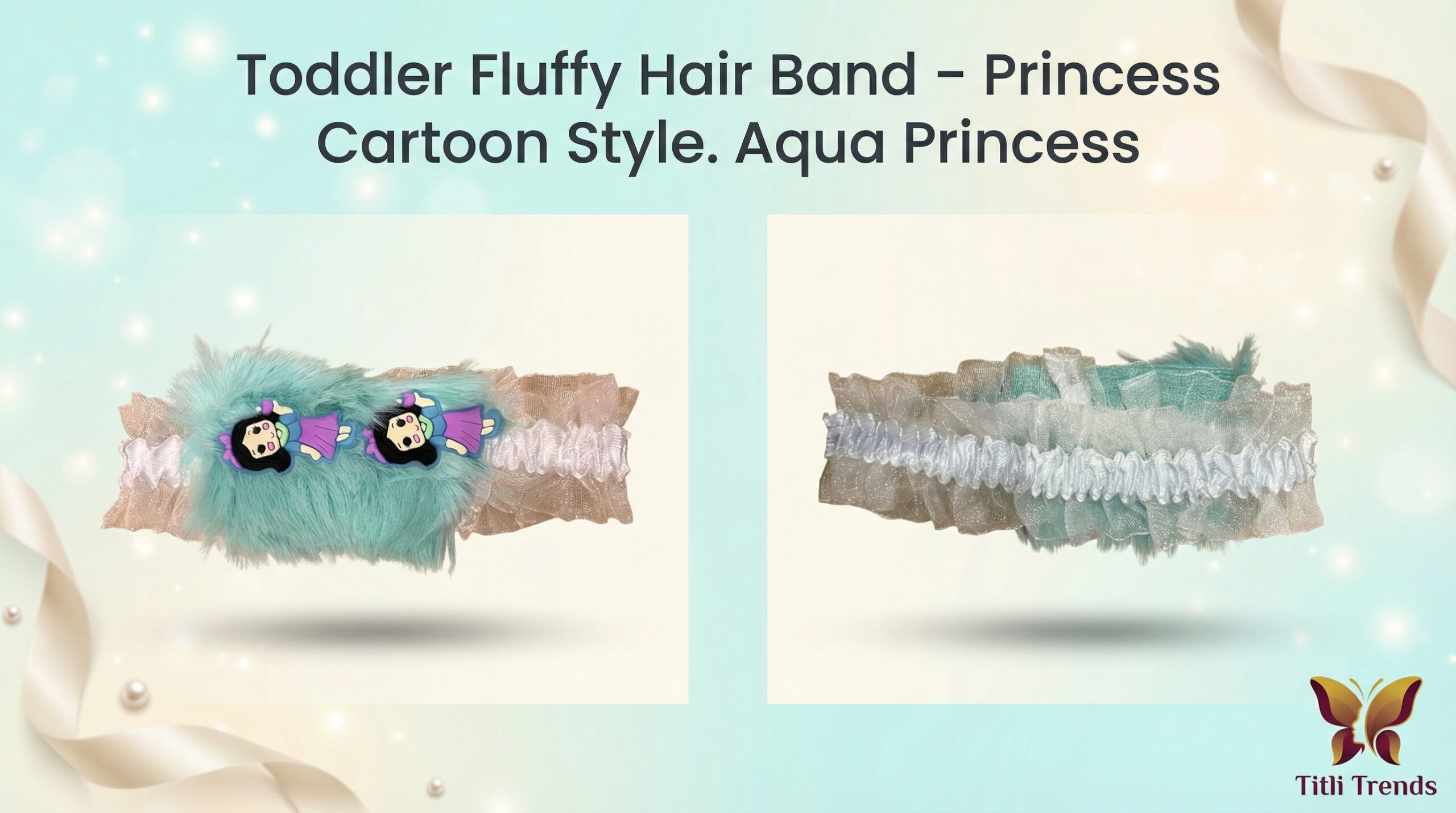 Toddler Fluffy Hair Band – Soft Princess Cartoon Baby Headband - Image 3