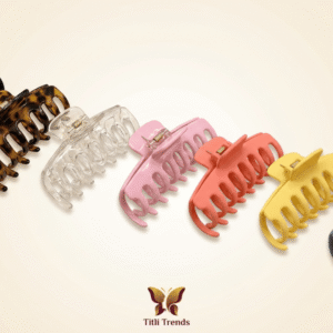 Crystal Gloss & Matte Luxe Rectangle Hair Claw Clip Strong Hold Clutcher for Women